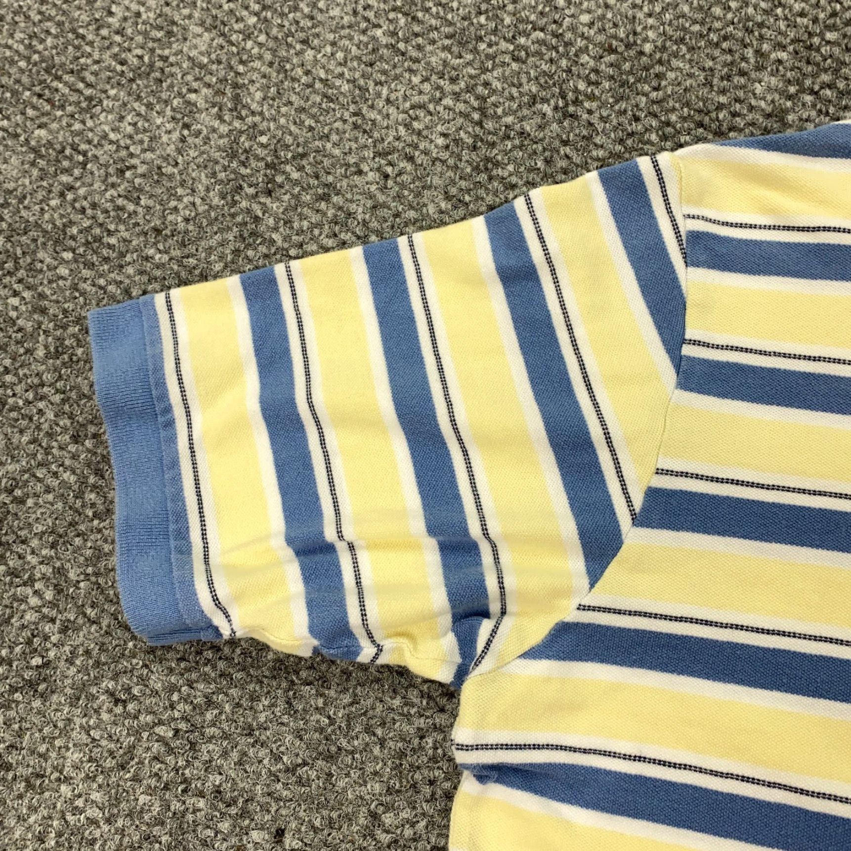 Polo Ralph Lauren VINTAGE Polo Ralph Lauren Polo Shirt Mens XL Yellow Blue Striped Short Sleeve Pony Size US XL / EU 56 / 4 - 5 Thumbnail
