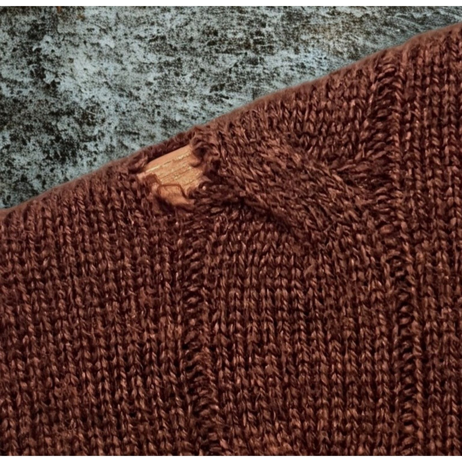 Peter Millar Peter Millar Brown Red Cable Knit Sweater M Luxe Blend Flaw Size US M / EU 48-50 / 2 - 5 Thumbnail