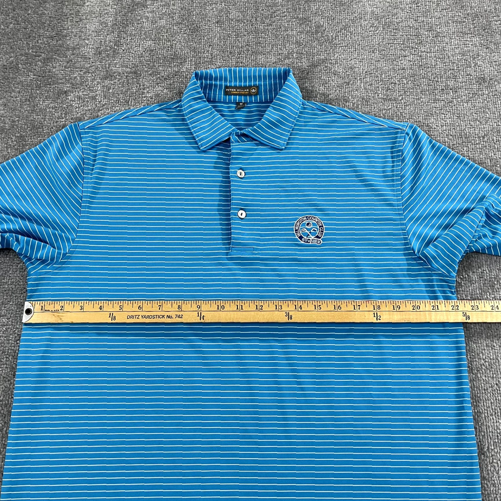 Peter Millar PETER MILLAR Polo Shirt Mens Medium Blue Wilmington Country Club Golf Summer S/S Polo Shirt Blue Mens M Country Club Golf Summer S/S Size US M / EU 48-50 / 2 - 5 Thumbnail