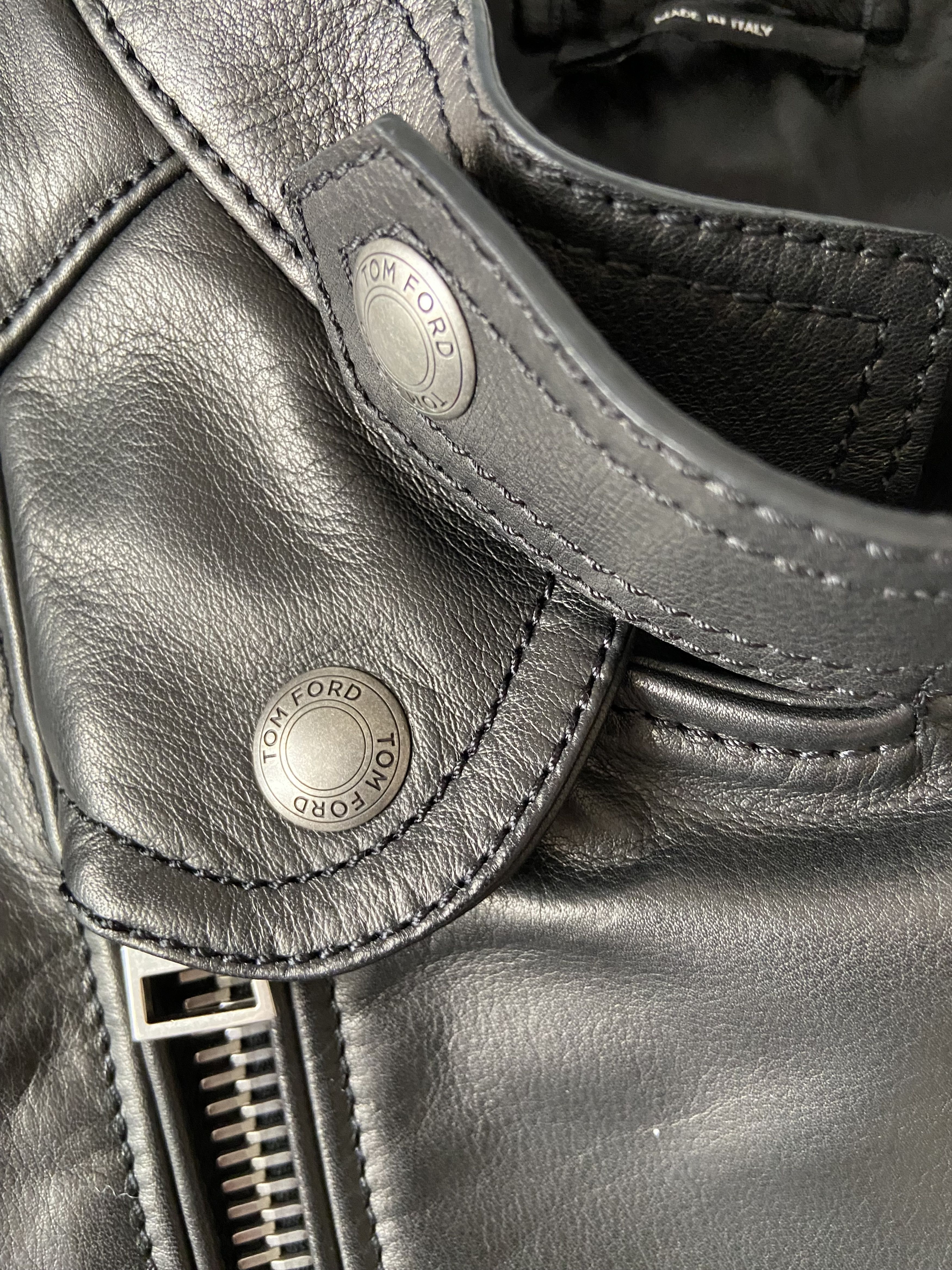 Tom Ford New Tom Ford Leather Biker Jacket Black Size US L / EU 52-54 / 3 - 8 Thumbnail