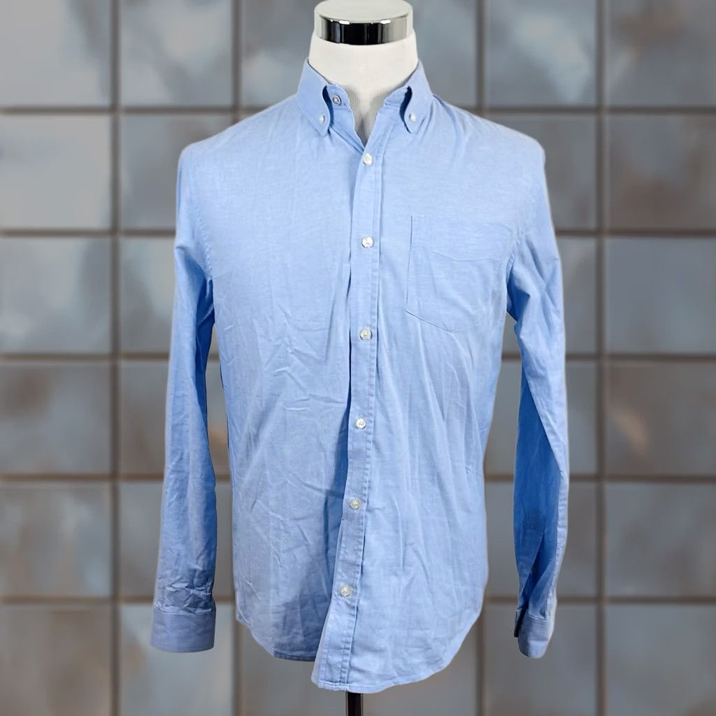 Ben Sherman Ben Sherman Small Casual Oxford Shirt Blue Stretch Cotton Blend Button-Down Mens Regular Size S Size US S / EU 44-46 / 1 - 1 Thumbnail