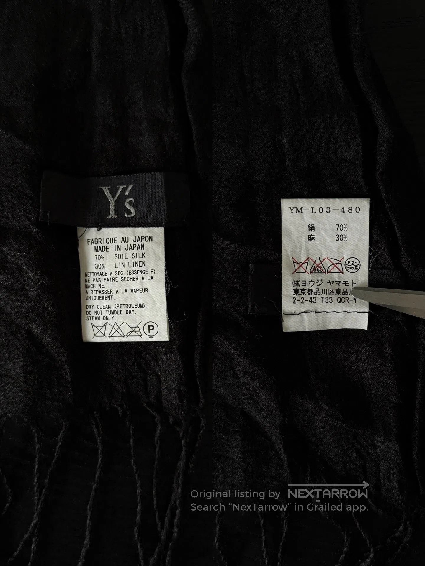 Yohji Yamamoto Yohji Yamamoto Y's 08SS Sheer Scarf. Size ONE SIZE - 6 Thumbnail