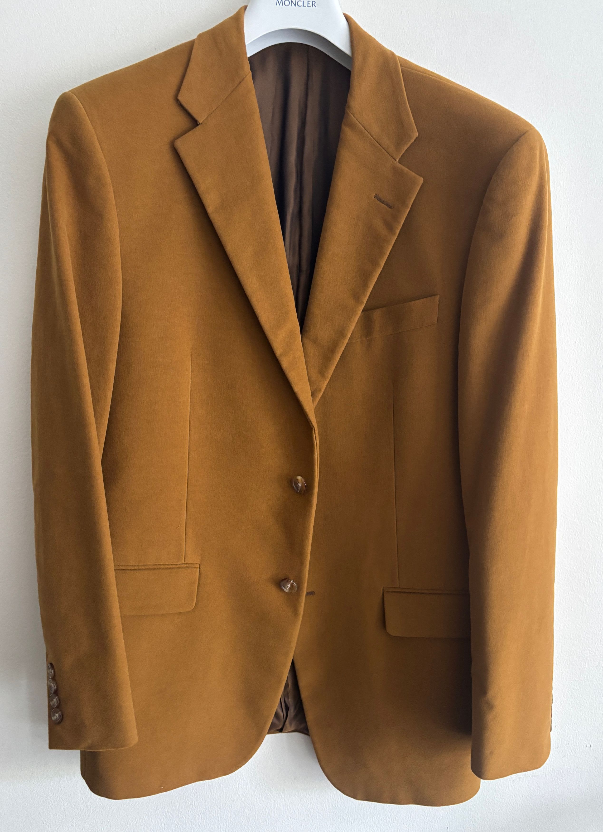 Hickey Freeman $1100 Tan/ Brown Cotton Velvet Sport Coat - 40 Size 40R - 1 Thumbnail