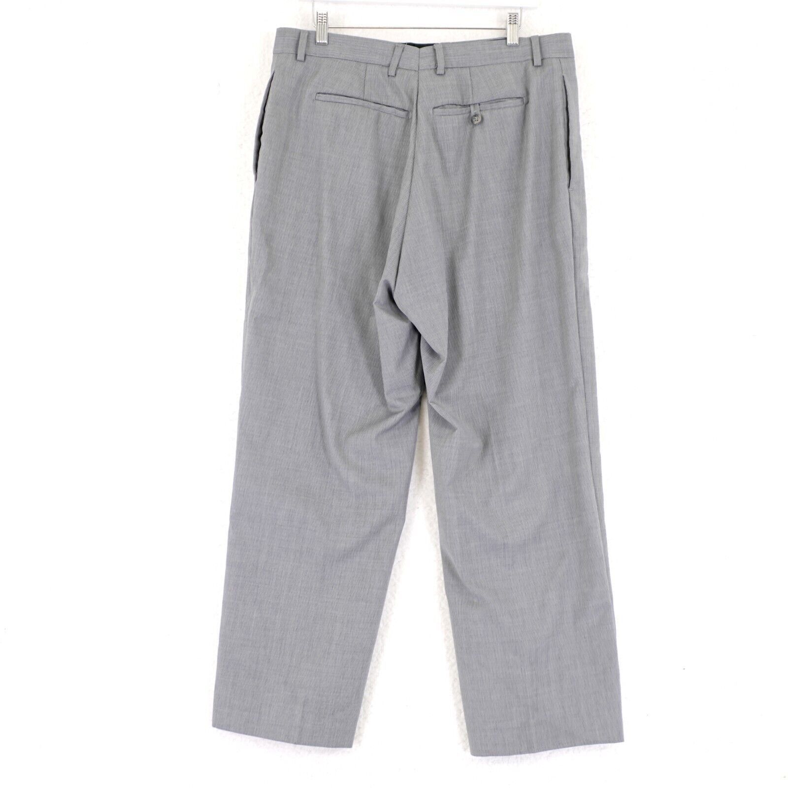 Banana Republic Banana Republic Gray Striped Wool 34/29 Dress Pants High Ris Size 34R - 4 Thumbnail