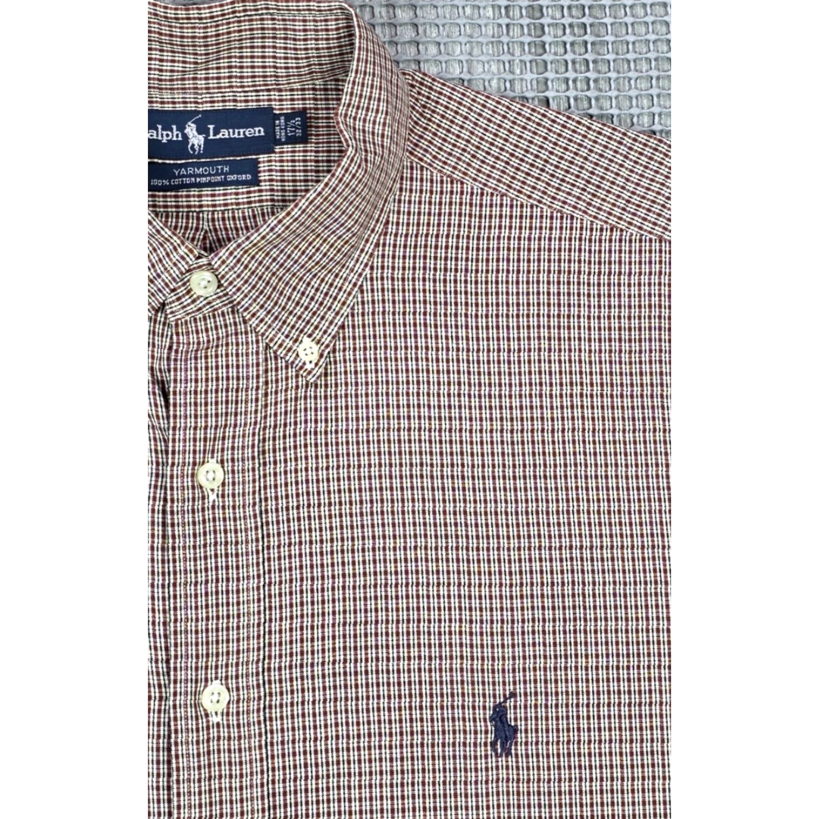 Polo Ralph Lauren VTG Polo Ralph Lauren Button-Up Long Sleeve Plaid Oxford Men 17.5-32/33 Red 100% Cotton OCBD Classic Preppy 90s Mens Size US XXL / EU 58 / 5 - 3 Thumbnail