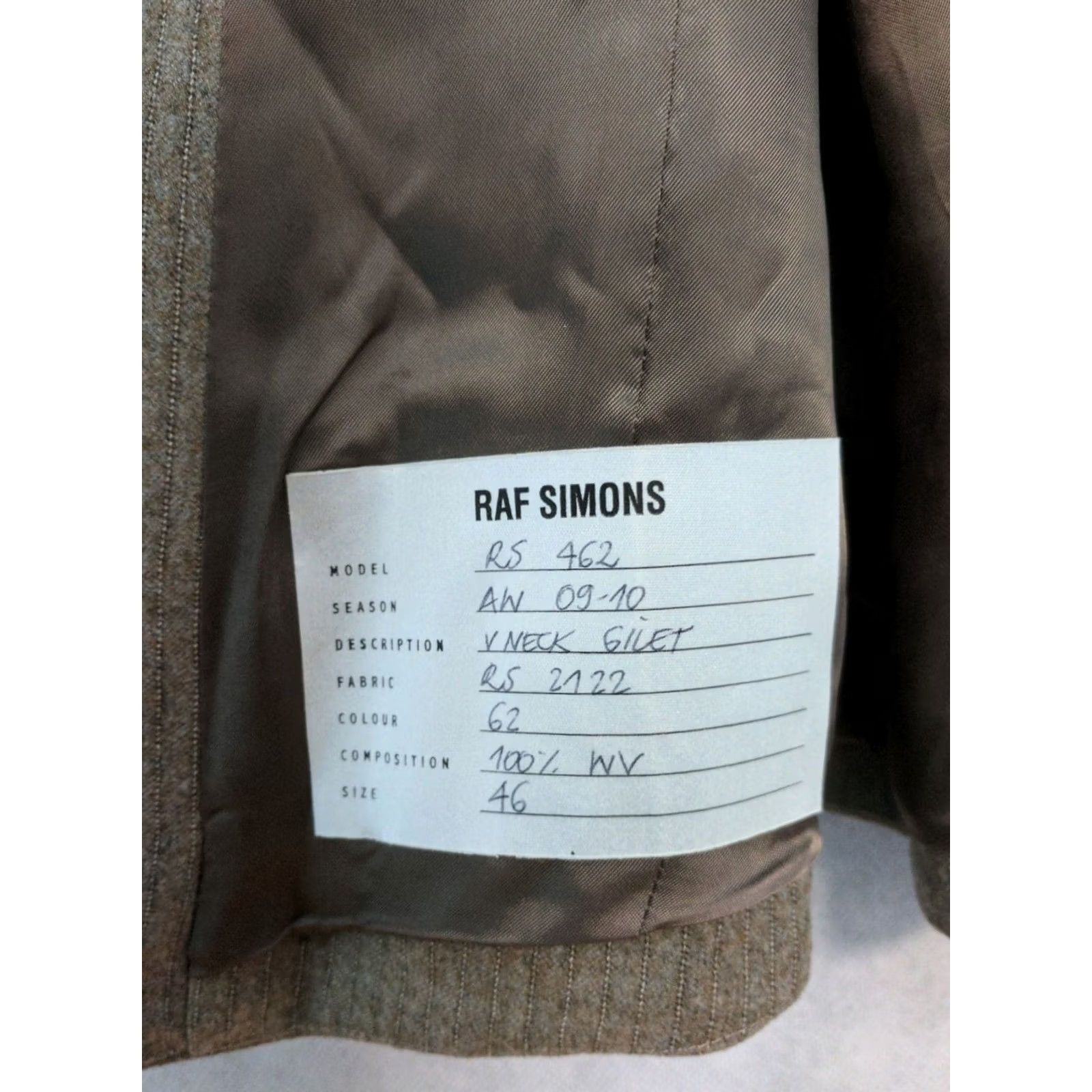 Raf Simons VINTAGE Raf Simons Vest Striped Wool 46 Beige Sample 2010 Waistcoat Mens Size US S / EU 44-46 / 1 - 6 Thumbnail