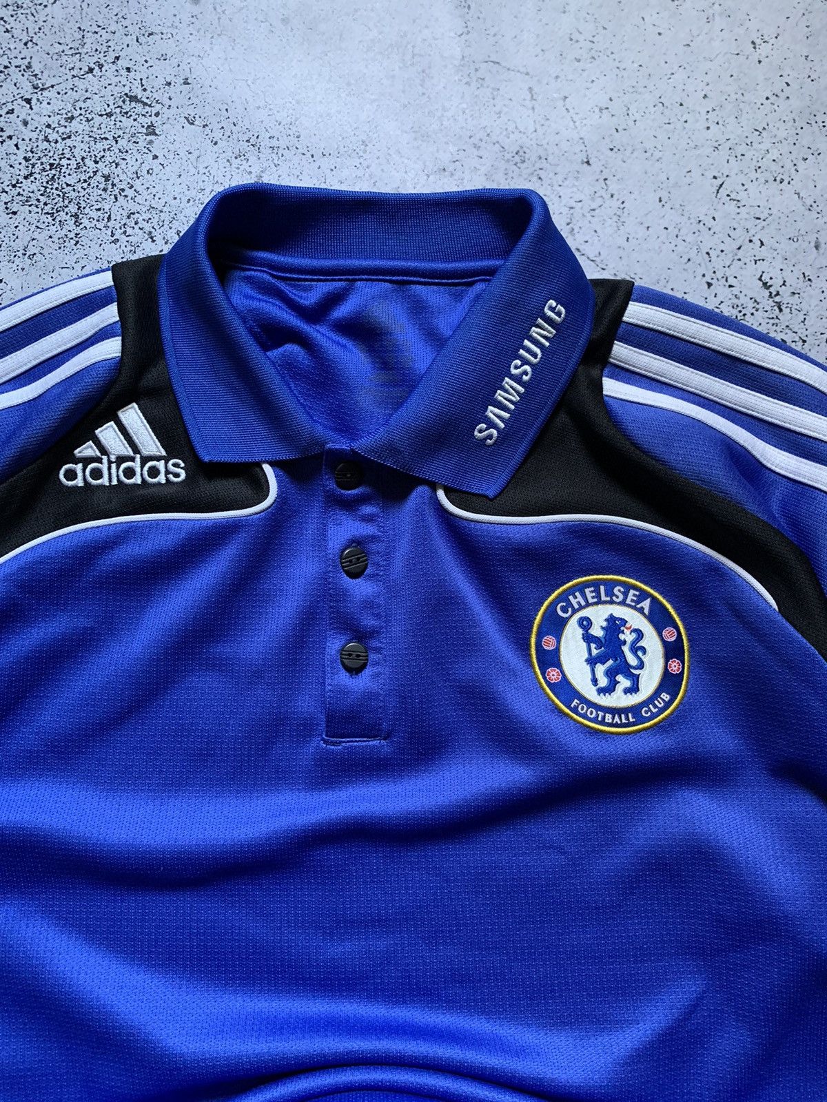 Vintage Adidas Chelsea 2008 Football Polo T-Shirt Soccer Jersey Y2K Size US L / EU 52-54 / 3 - 2 Thumbnail