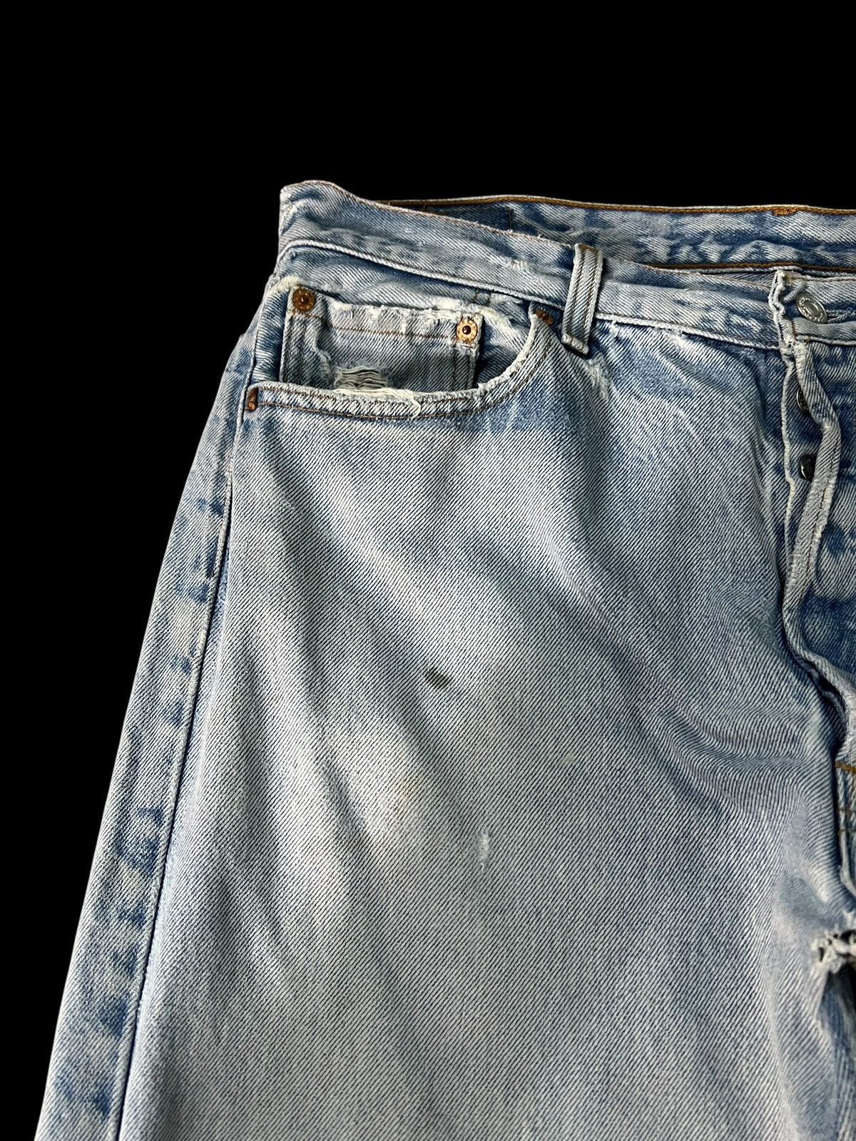 Levi's Vintage Levi’s 501xx Distress Faded Ripped Jean Size US 35 - 8 Thumbnail