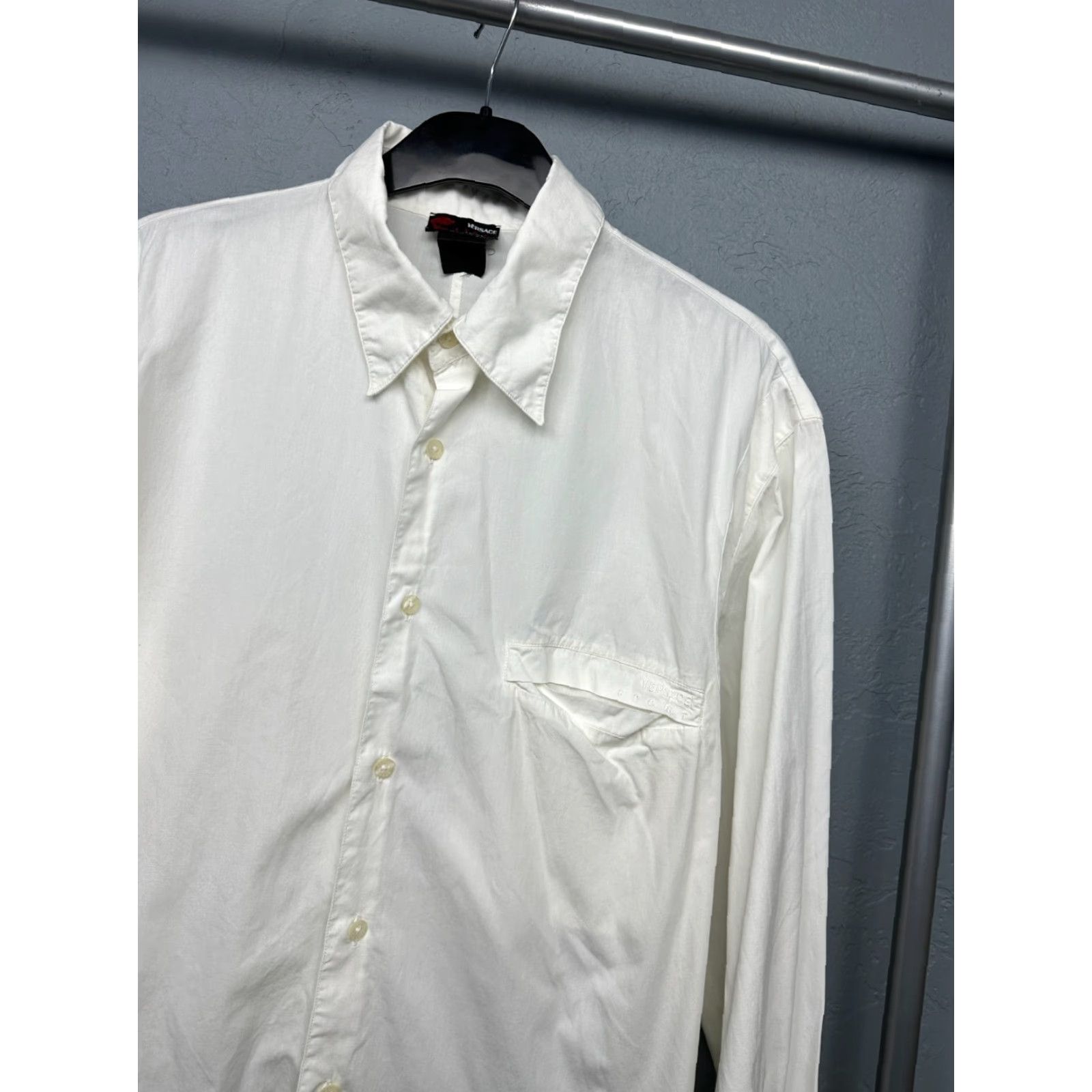 Versace VINTAGE Versace Sport Mens Long Sleeve White Shirt XL Size US XL / EU 56 / 4 - 2 Thumbnail