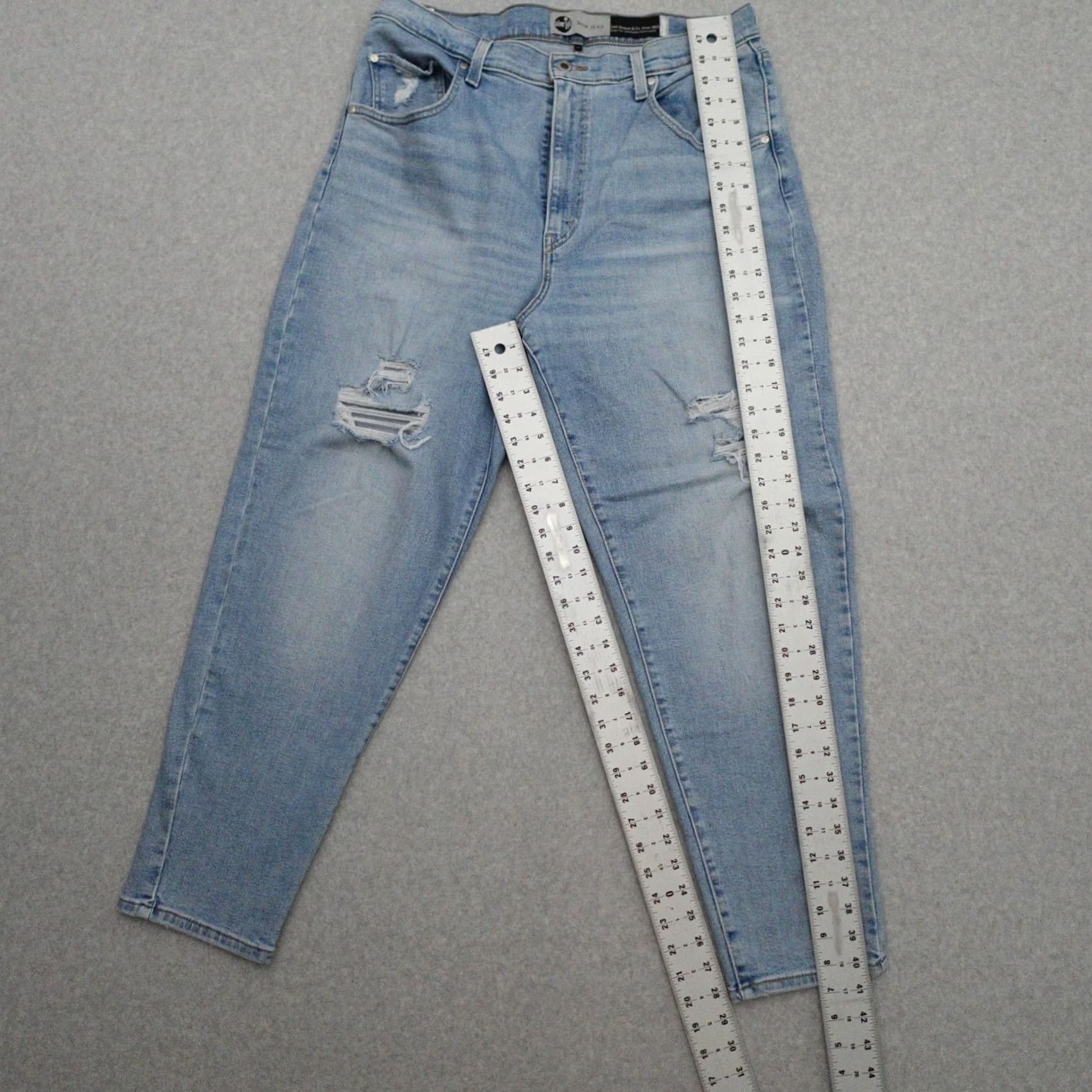 Levi's Levis Silvertab Jeans Womens Size 33 Mom Distressed Light Wash 33x29 Size 24" / US 00 / IT 34 - 3 Thumbnail