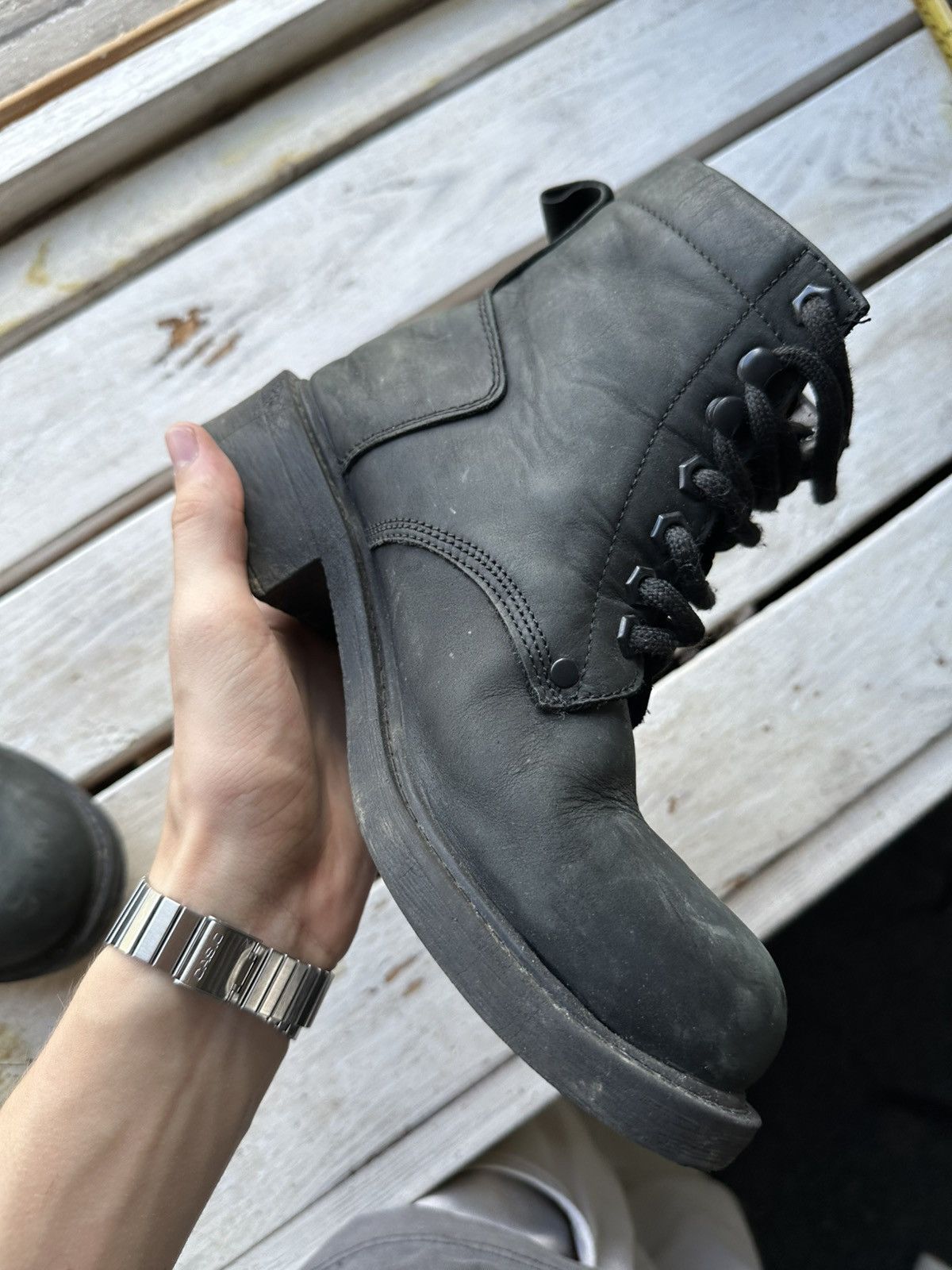 Harley Davidson 🚨RARE HARLEY DAVIDSON BLACK BOOTS METAL WITH LOGO IF6WAS9 Size US 6 / IT 36 - 14 Thumbnail