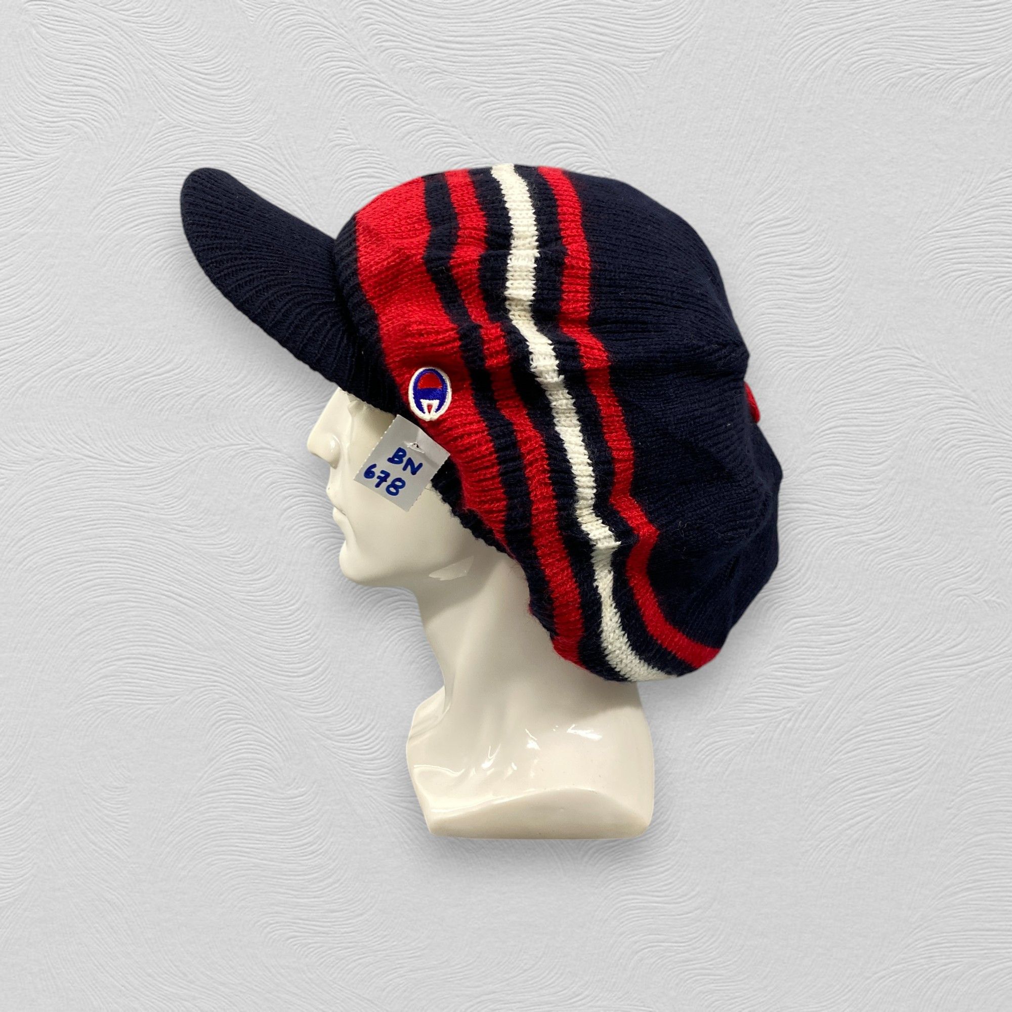 Japanese Brand Champion Stripped Knit Hat -BN678 Size ONE SIZE - 1 Thumbnail