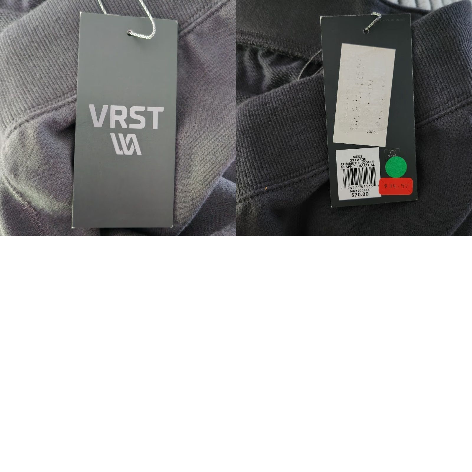 Vintage VRST Commuter Jogger Pants Cargo Mens 2XL Gray Athletic Sweatpants Cuffed Pocket New Size US 39 - 9 Thumbnail