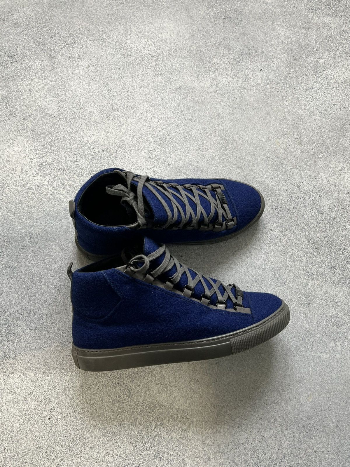 Archival Clothing x Balenciaga Arena High Lambskin Leather Black Noir Eu 41 Shoes in Blue (Size 8)