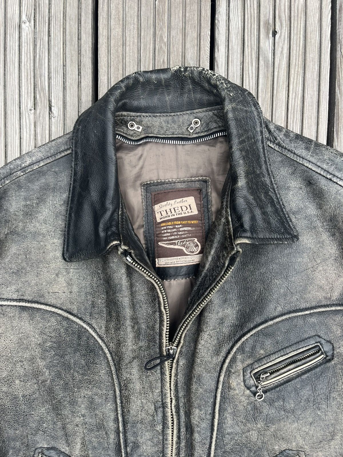 Vintage Vintage boxy leather jacket Size US L / EU 52-54 / 3 - 2 Thumbnail