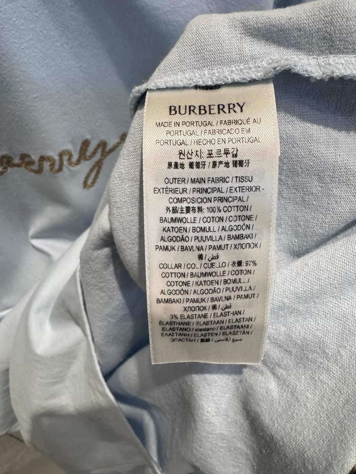 Burberry Burberry Slate Blue Short Sleeve Tee M Size US M / EU 48-50 / 2 - 3 Thumbnail