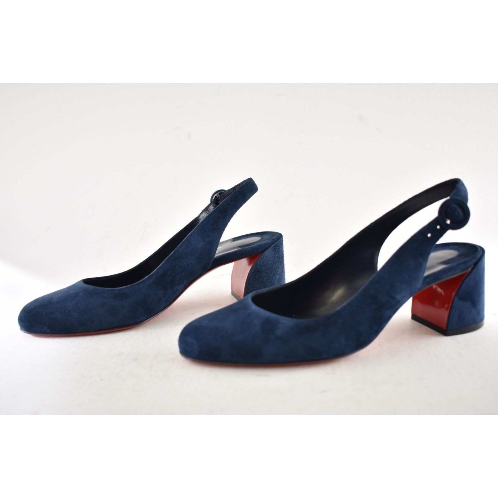 Christian Louboutin Christian Louboutin So Jane Sling 55 Marine Blue Heel 36 Size US 5 / IT 35 - 11 Thumbnail