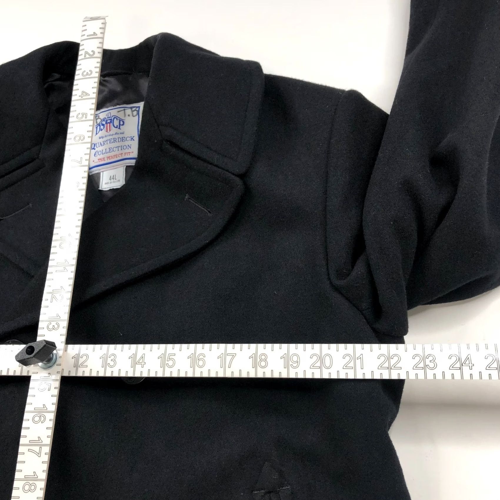 Vintage DSCP Quarterdeck Collection Pea Coat Jacket 44L Wool Black Men Coat Long Wool 100% Military Coat Mens Size US S / EU 44-46 / 1 - 7 Thumbnail