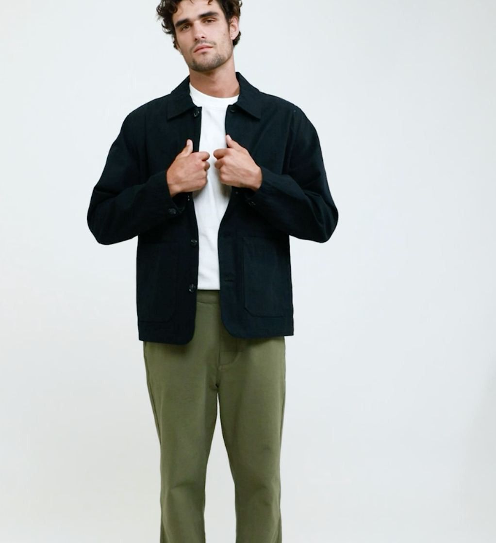 Le Laboureur × Vetra 80s Rare Black Worker Vintage French Chore Jacket Size US M / EU 48-50 / 2 - 3 Thumbnail