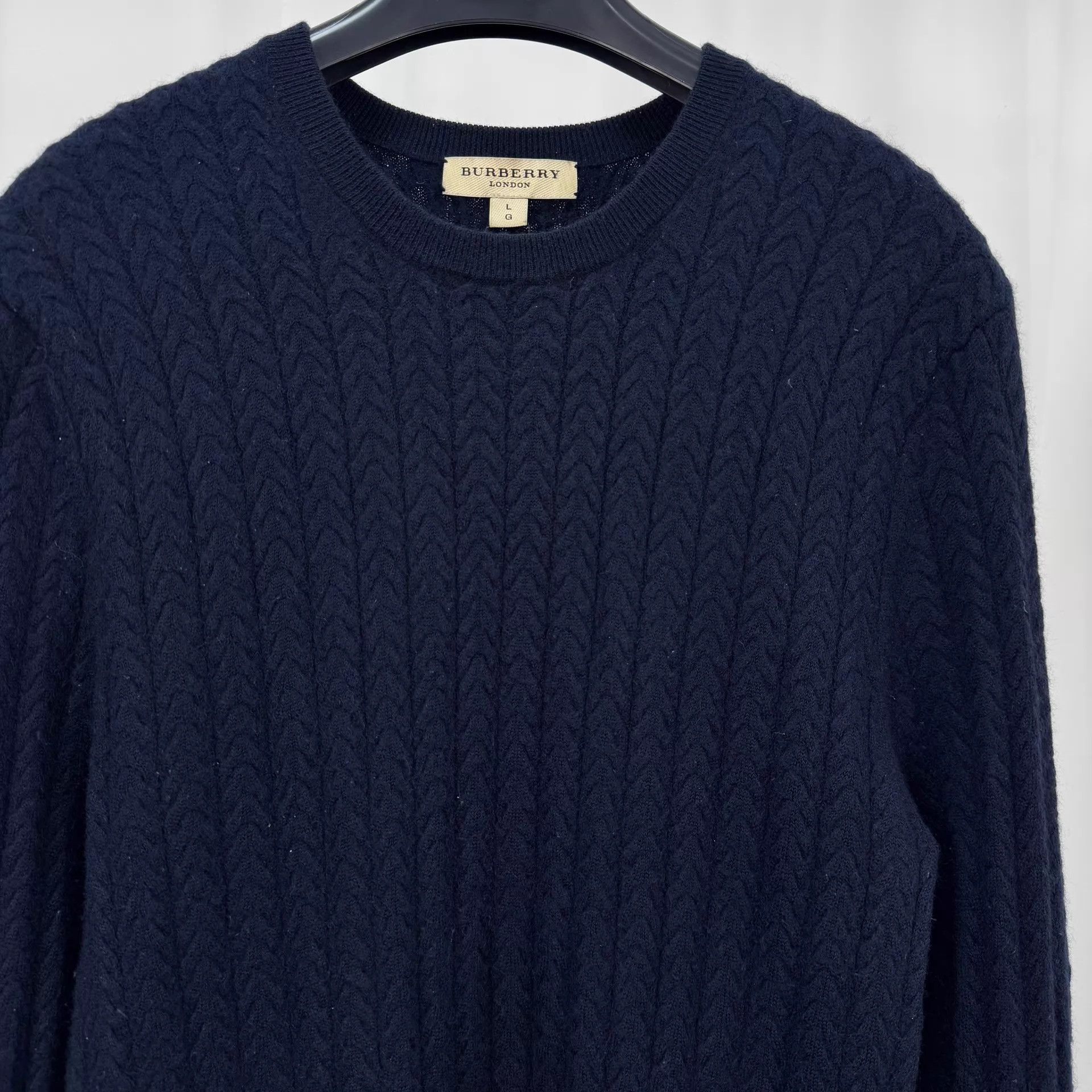 Burberry Burberry Logo Cable Knit Cashmere Sweater L Mint Size L / US 10 / IT 46 - 3 Thumbnail