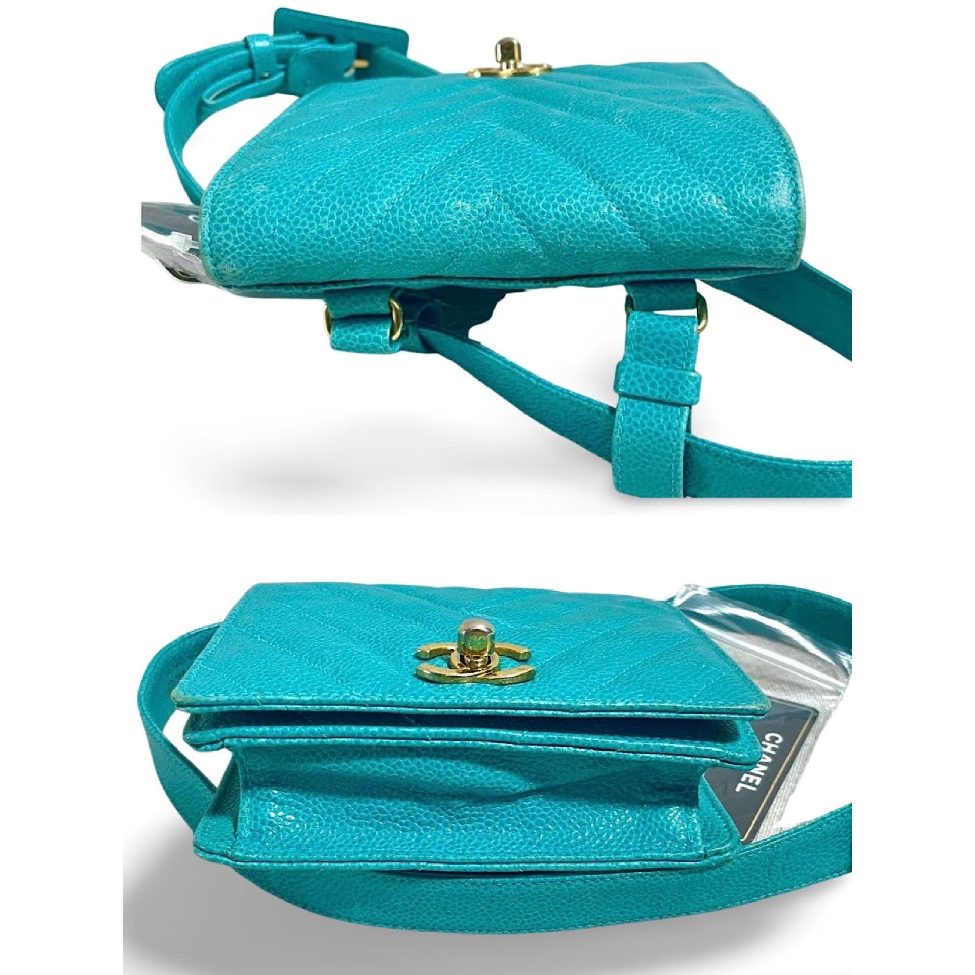 Chanel Vintage CHANEL blue caviar v stitch, chevron fanny pack. Size ONE SIZE - 8 Thumbnail