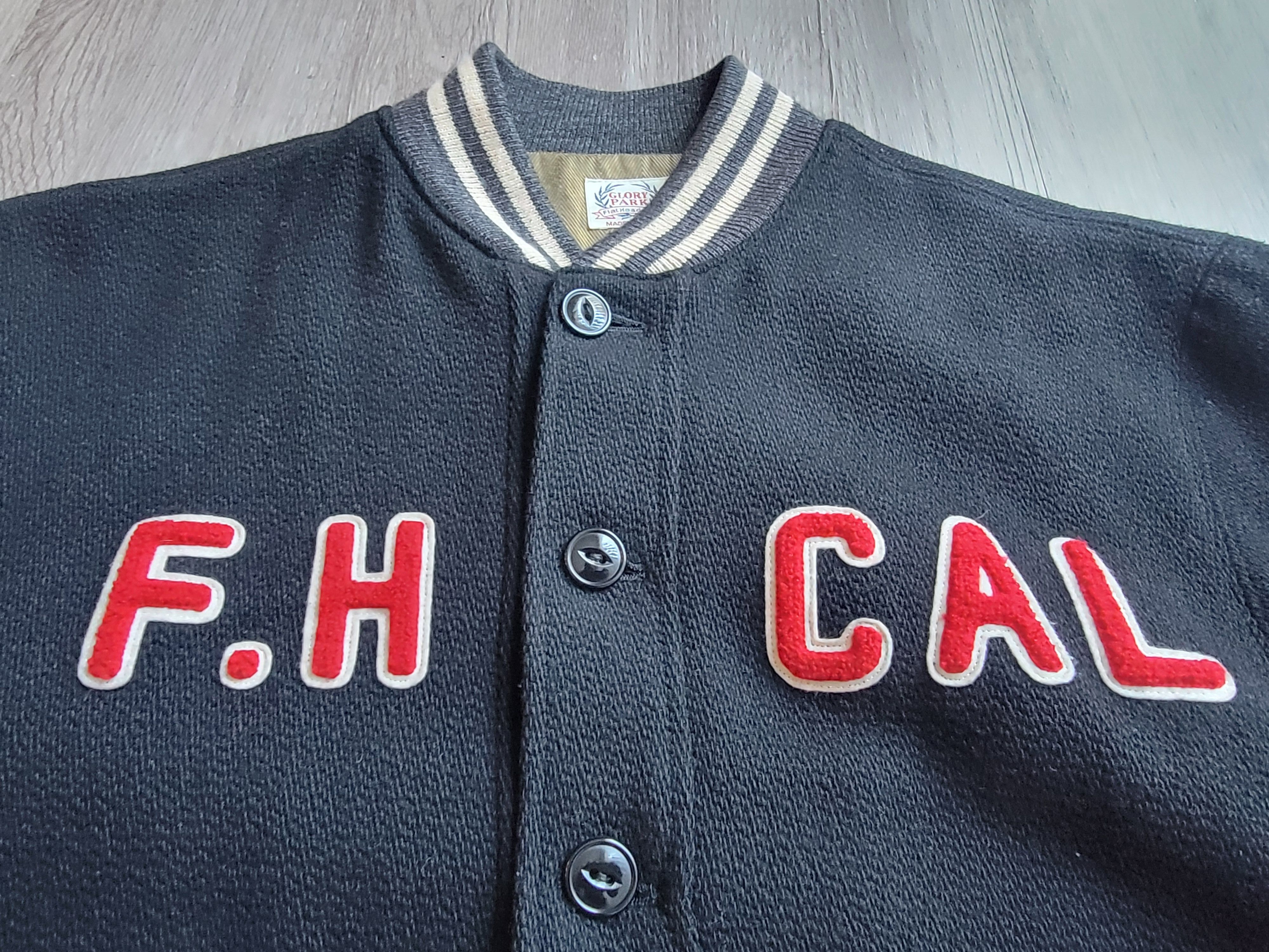 The Flat Head THE FLAT HEAD Varsity Bomber Jacket Wool Leather Size US S / EU 44-46 / 1 - 7 Thumbnail