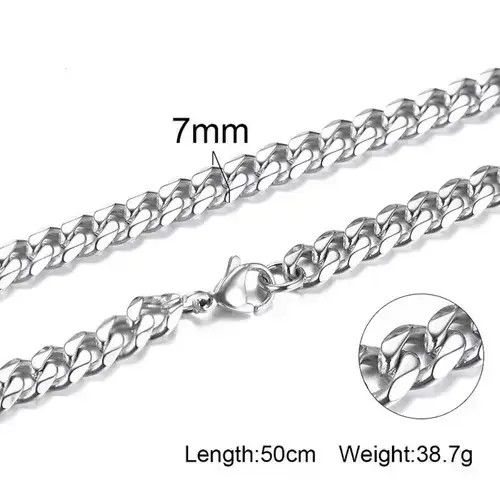 Other Cuban Link Stainless Steel Necklace For Men Size ONE SIZE - 2 Thumbnail