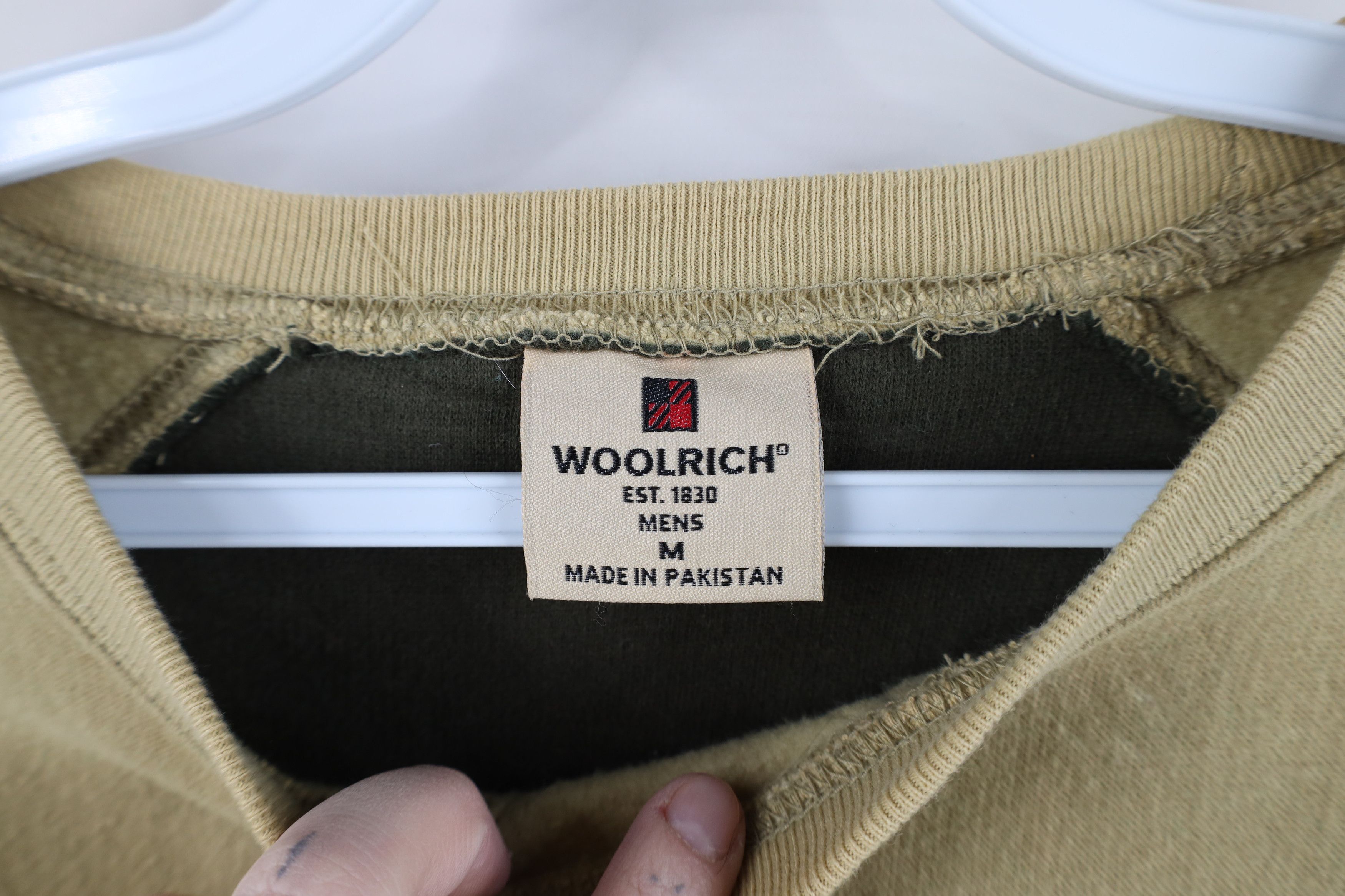 Vintage × Woolrich Woolen Mills Vintage 90s Woolrich Faded Blank Crewneck Sweatshirt Beige Size US M / EU 48-50 / 2 - 5 Thumbnail