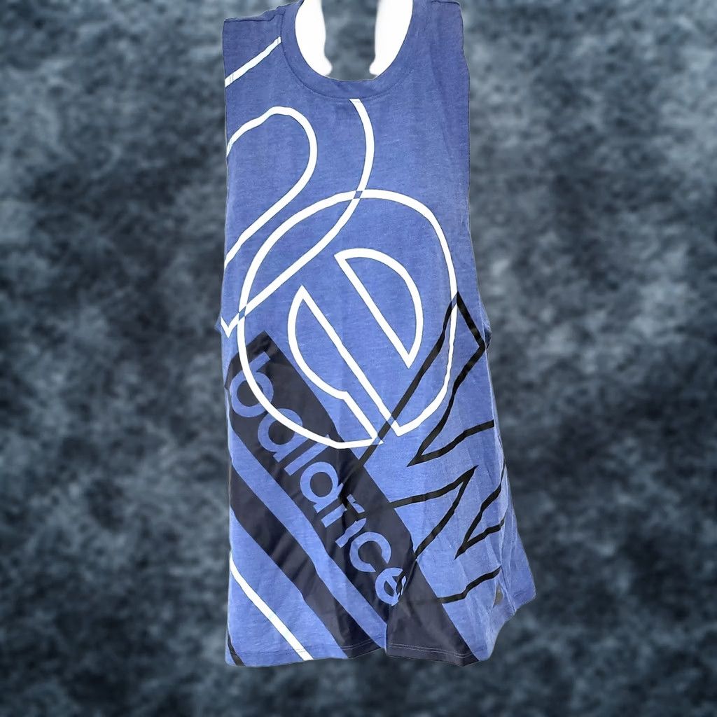 New Balance New Balance Womens Tank Top Shirt S Navy Blue Heathertech Graphic Activewear Size S / US 4 / IT 40 - 1 Thumbnail