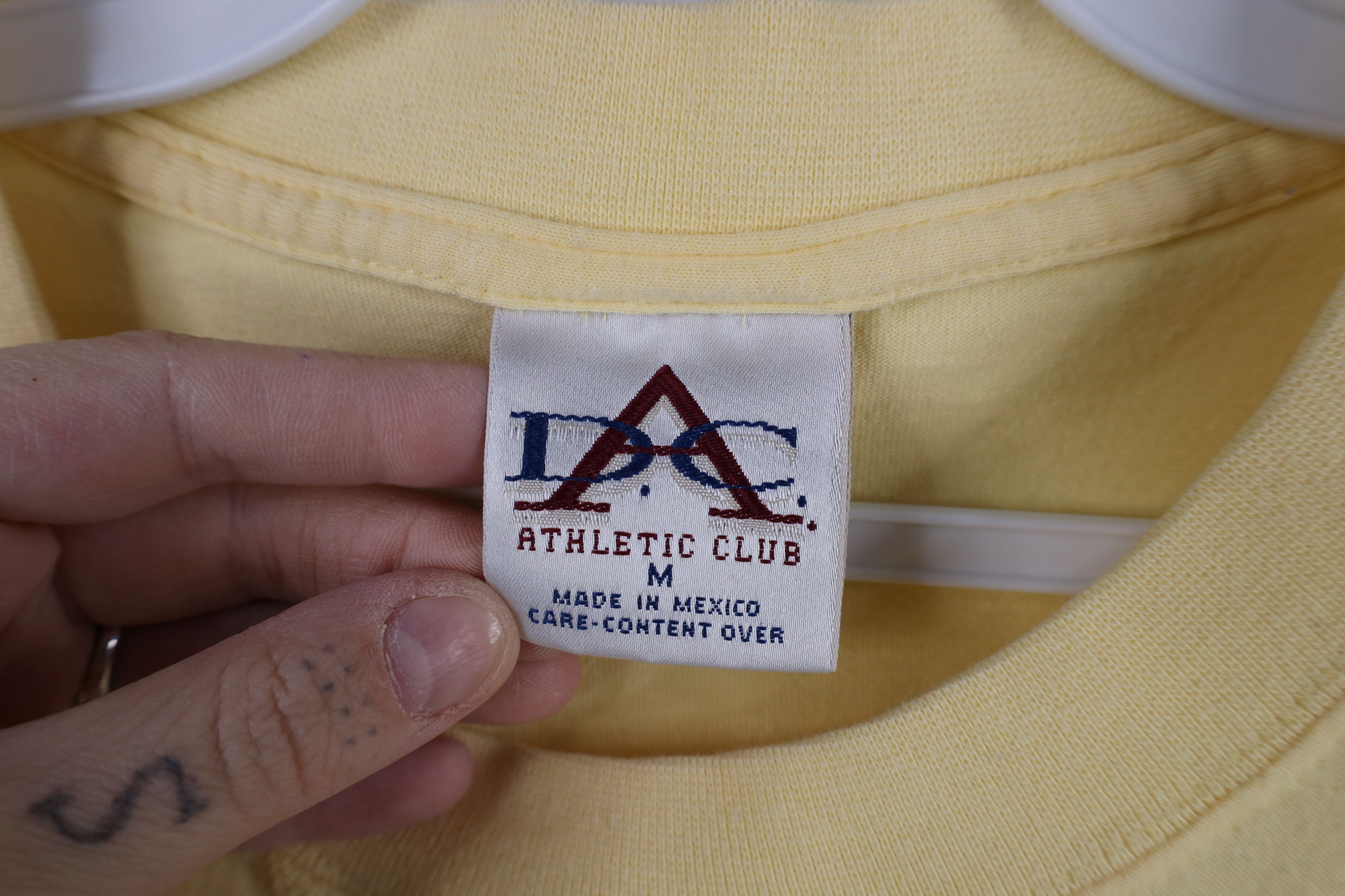 Vintage Vintage 90s Detroit Athletic Club Cotton T-Shirt Yellow Size US M / EU 48-50 / 2 - 6 Thumbnail