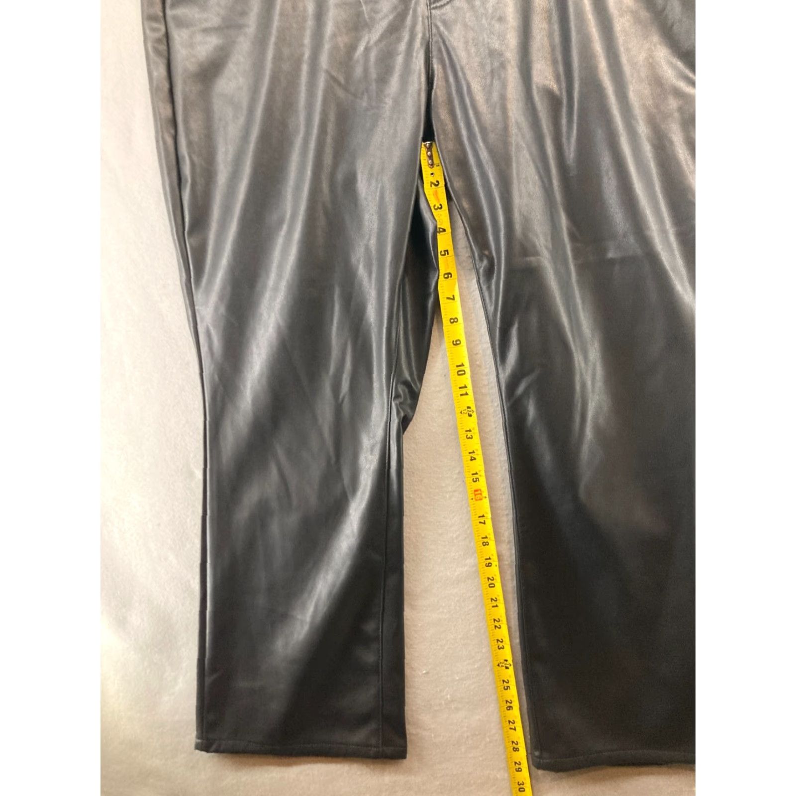 Vintage Judy Blue Pleather Pants Womens 24W Faux Black Leather NWT High Rise Straight Pants Size 42" / US 20 - 5 Thumbnail