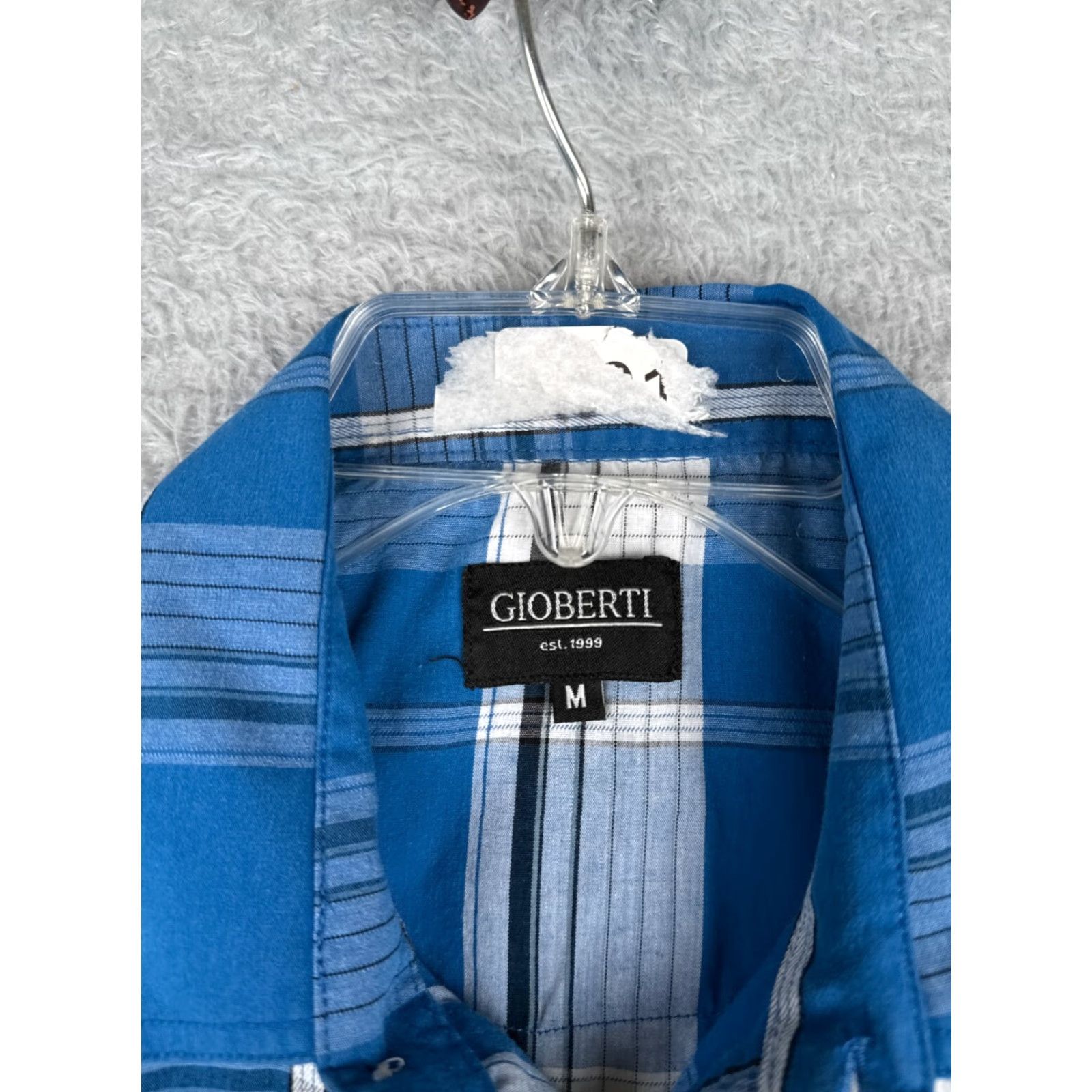 Vintage Gioberti Shirt Men Medium Blue White Plaid Pearl Snap Western Cotton Long Sleeve Size US M / EU 48-50 / 2 - 7 Thumbnail
