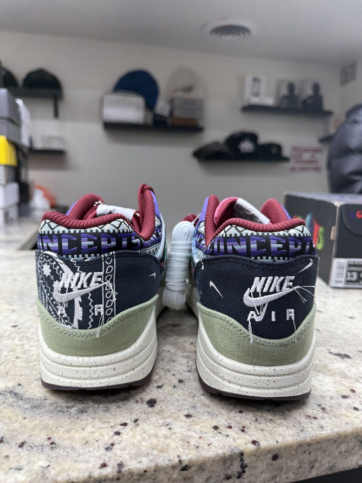 CNCPTS × Nike Nike Air Max 1 SP Green/Multi Color Sail Size US 13 / EU 46 - 4 Thumbnail