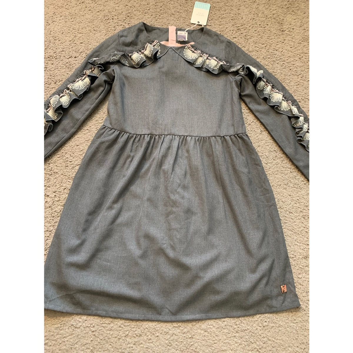 Other CARREMENT BEAU GIRL GREY RIFFLE DRESS Size XS / US 0-2 / IT 36-38 - 2 Thumbnail