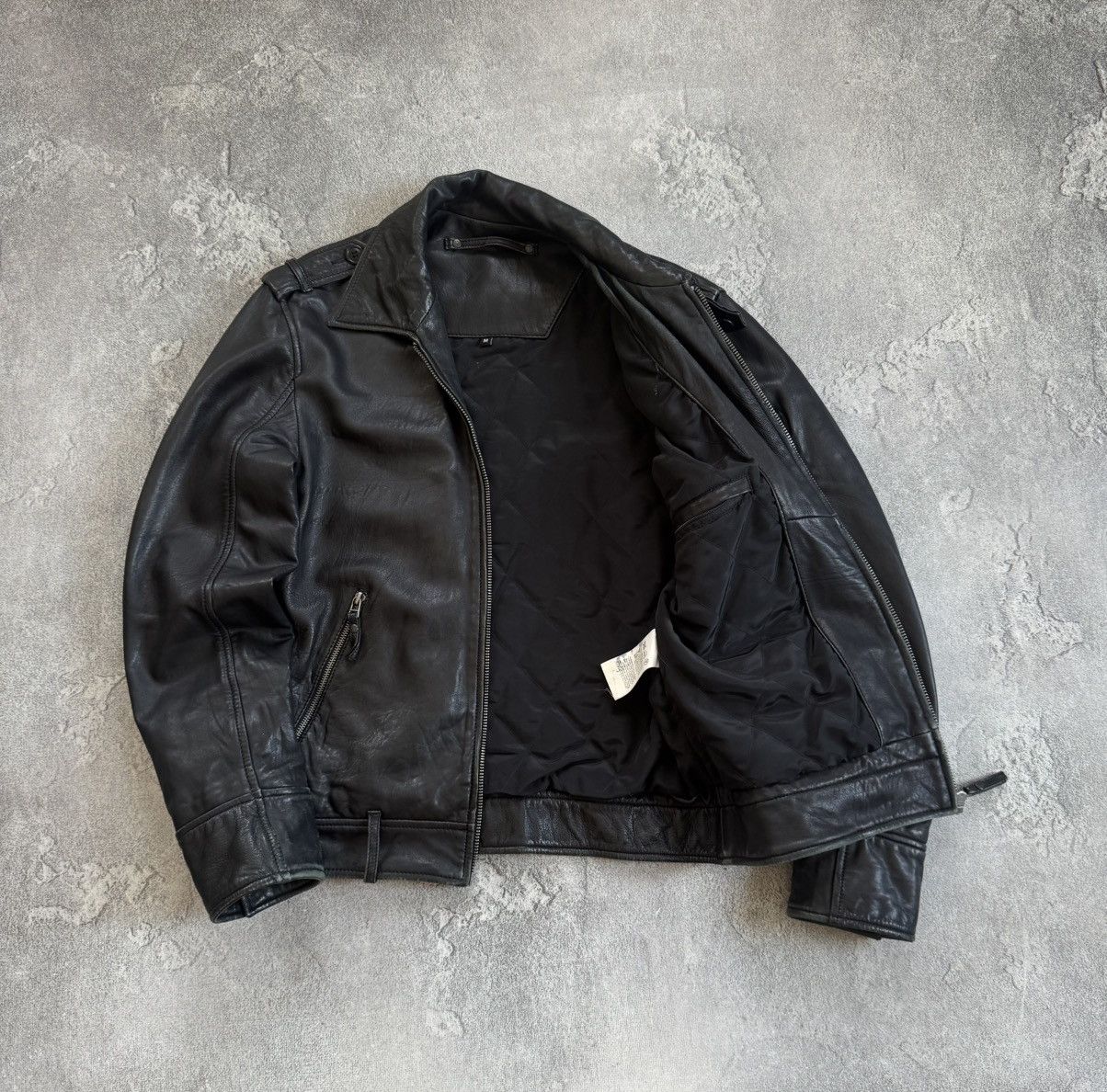 Genuine Leather Retro M/size leather aviator bomber zip jacket pilot track Size US M / EU 48-50 / 2 - 6 Thumbnail