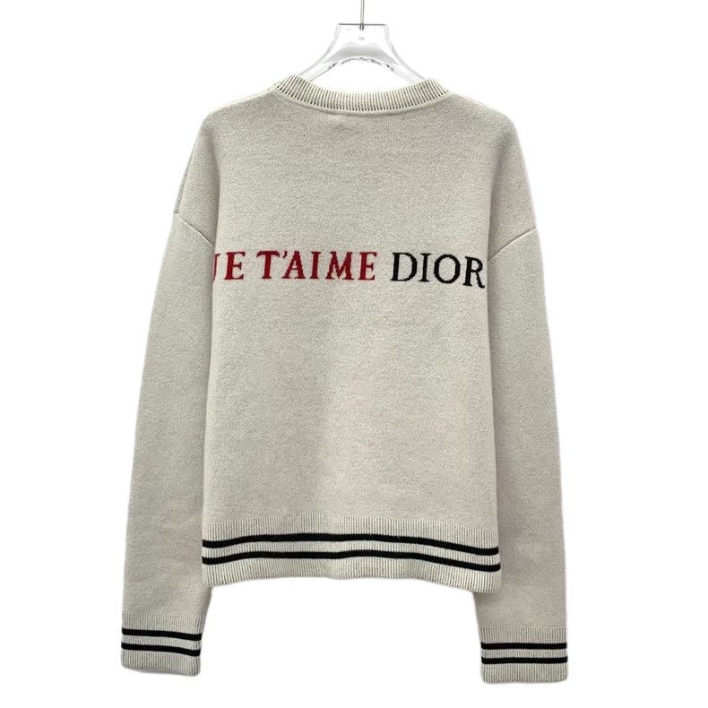 Dior Dior Apricot striped love letter inlaid cashmere round-nec Size XS / US 0-2 / IT 36-38 - 2 Thumbnail