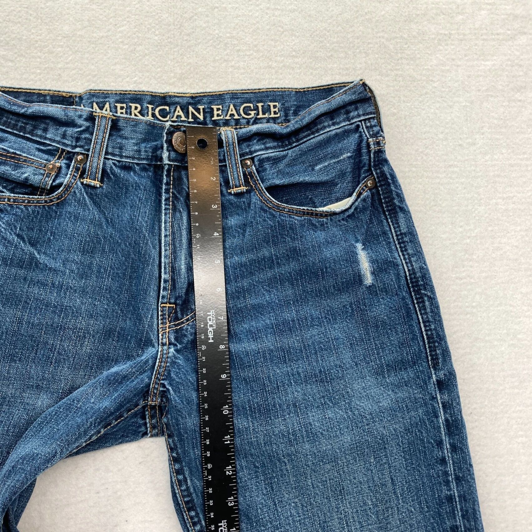 American Eagle Outfitters American Eagle Jeans Mens 29x32 Bootcut Medium Wash Blue Denim Distressed Pants Jeans Size US 29 - 7 Thumbnail