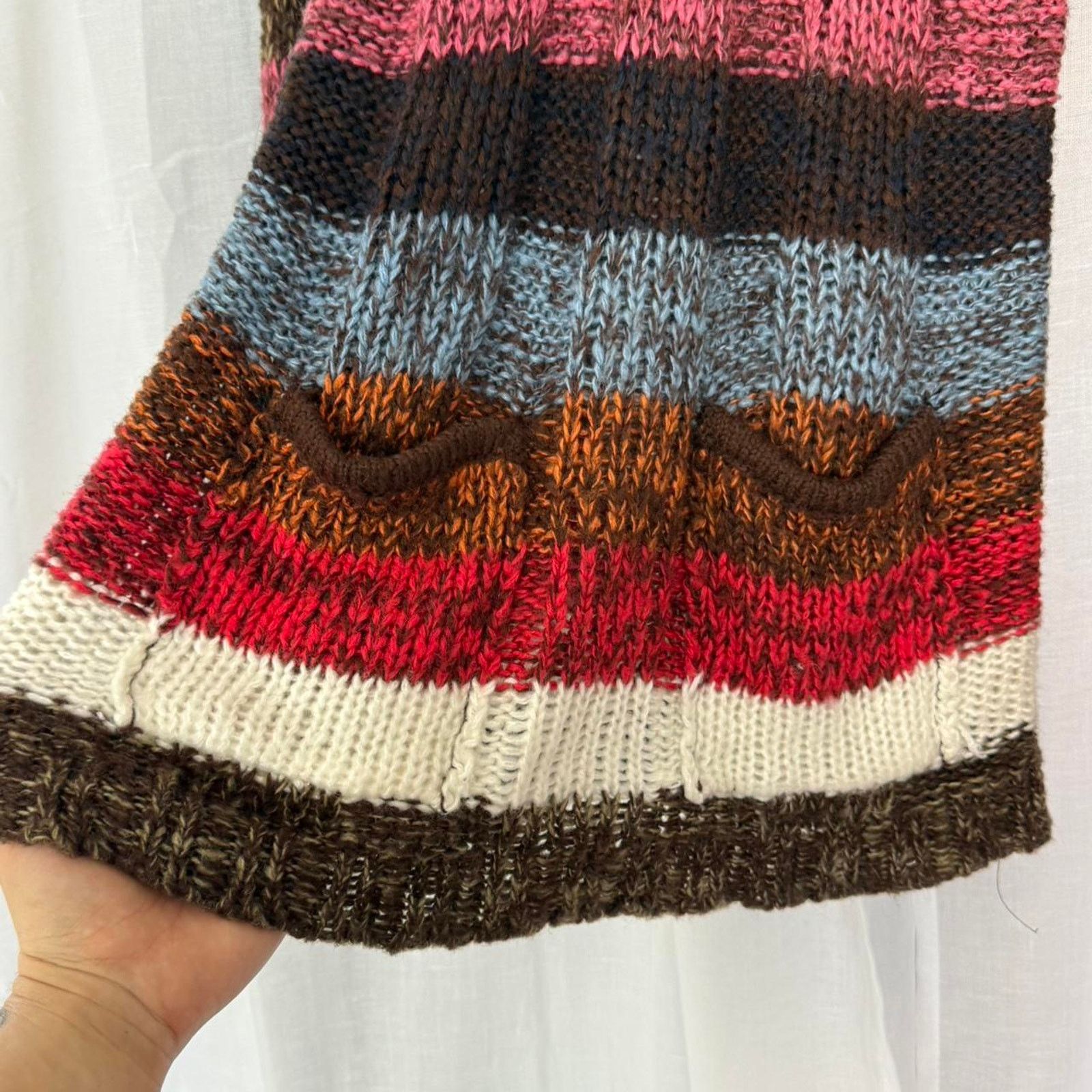 Other ✿ y2k striped knit sweater dress mini long sleeve ✿ Size M / US 6-8 / IT 42-44 - 3 Thumbnail