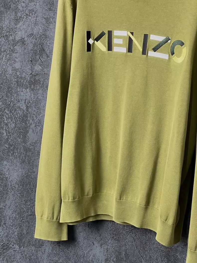 Kenzo KENZO Green cotton sweater with moss Size US L / EU 52-54 / 3 - 4 Thumbnail