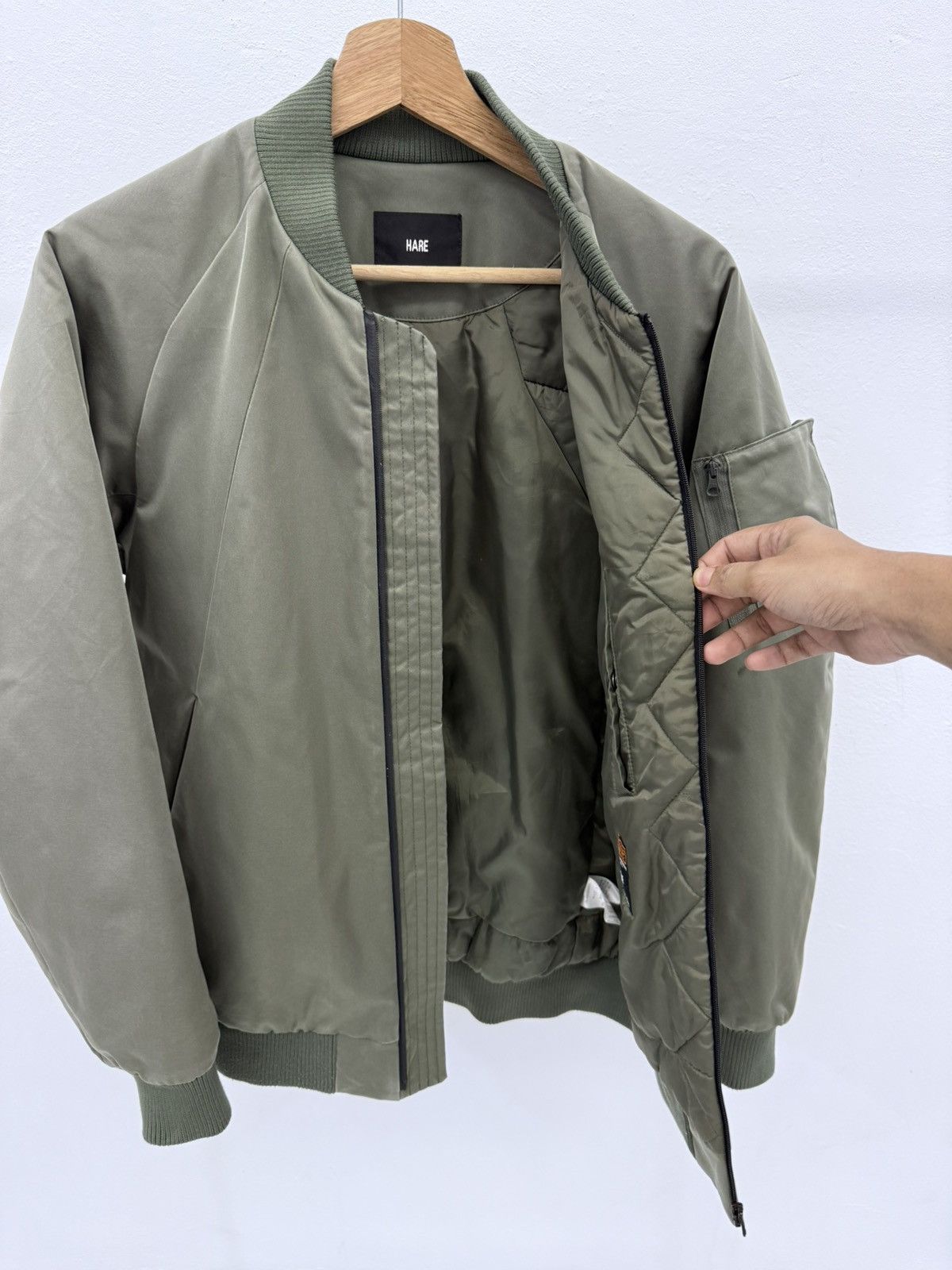 HARE Japanese Brand "HARE" MA-1 Bomber Flight Jacket Olive Green Size US S / EU 44-46 / 1 - 6 Thumbnail