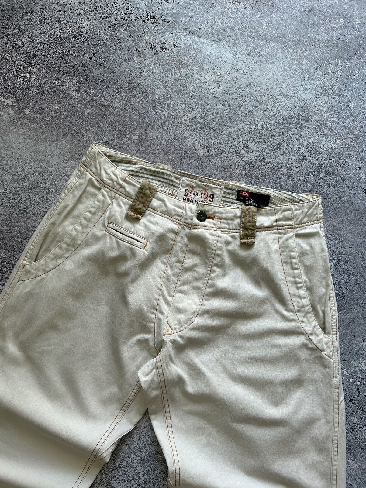 Diesel Vintage Diesel Pants White Japanese Y2K 00’s Rap Size US 31 - 8 Thumbnail