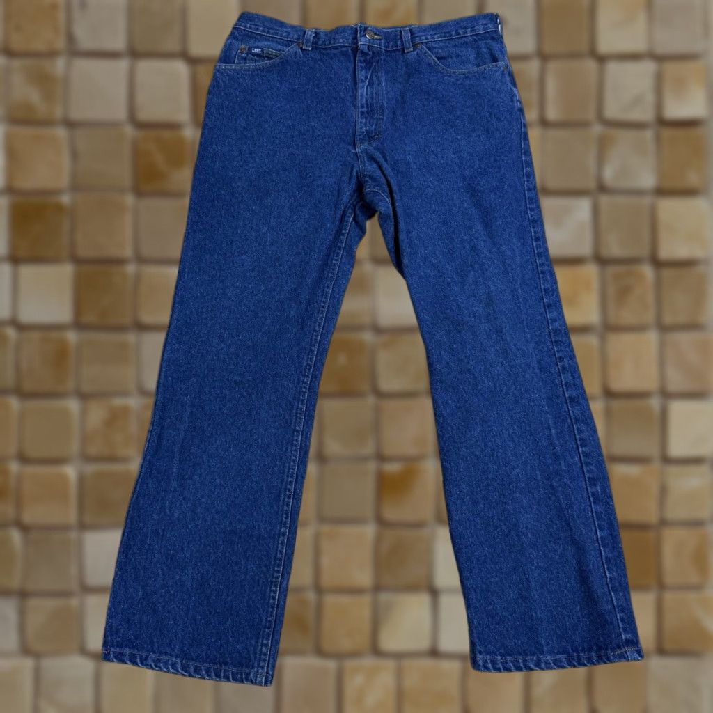 Lee VINTAGE Lee Jeans 38x32 Denim Blue Indigo USA Union Made Men Straight Jeans Inseam 32 Regular Size Mens Size US 38 / EU 54 - 1 Thumbnail