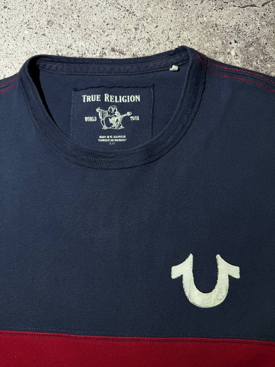 True Religion × Vintage True Religion Vintage Big Printed Buddha y2k Blue Red Tshirt Size US L / EU 52-54 / 3 - 9 Thumbnail