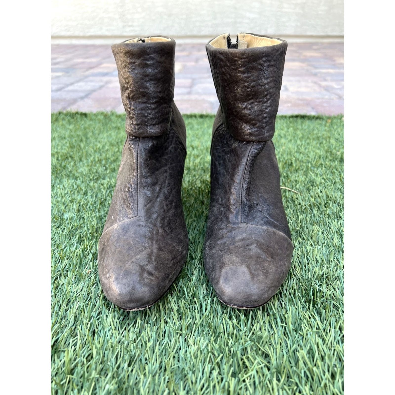 Rag & Bone VINTAGE Rag & Bone Newbury Classic Brown Leather Ankle Boots Women's Booties Sz 41 US 11 Size US 11 / IT 41 - 3 Thumbnail