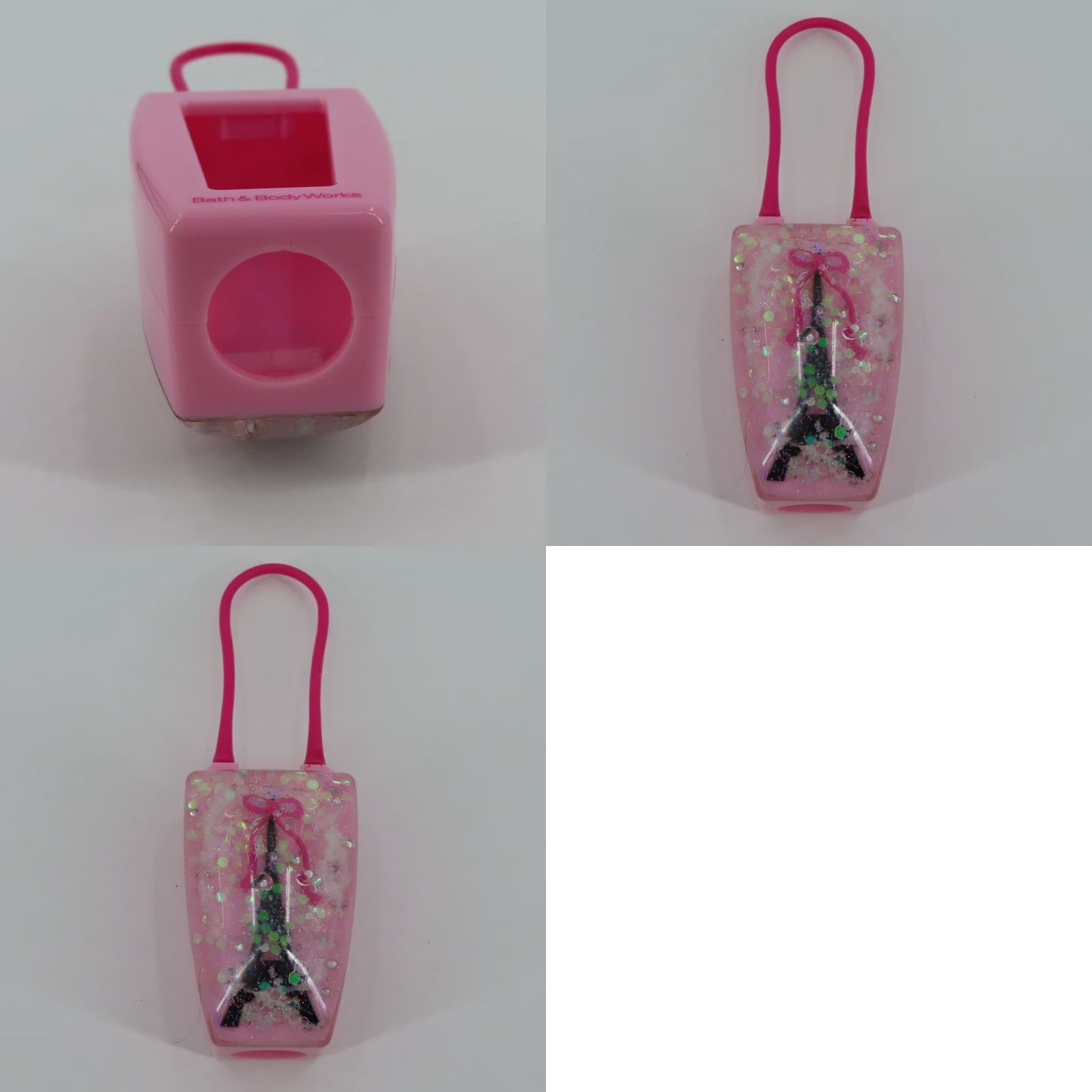 Vintage VINTAGE Bath and Body Works PocketBac Holder Eiffel Tower Snow Globe Loop Top VTG Pink Plastic Key Chain One Size Women Size ONE SIZE - 8 Thumbnail