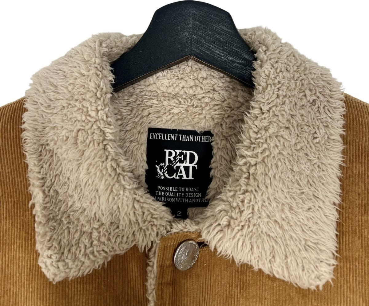 Vintage Red Cat Quarter Dollar Button Sherpa Jacket