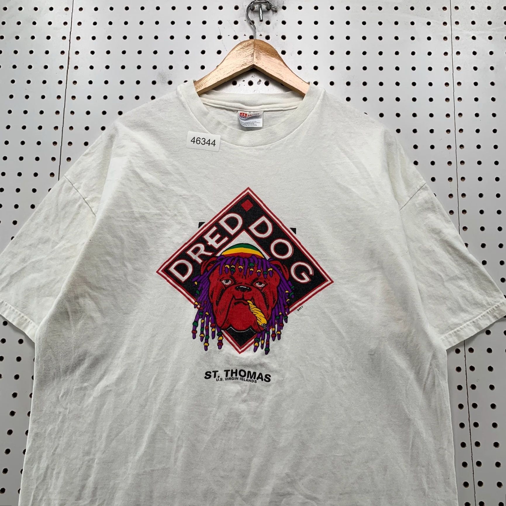 Hanes VINTAGE Hanes Shirt Mens XL White Red Dog Beer Rasta Parody Funny St Thomas Dog Size US XL / EU 56 / 4 - 4 Thumbnail
