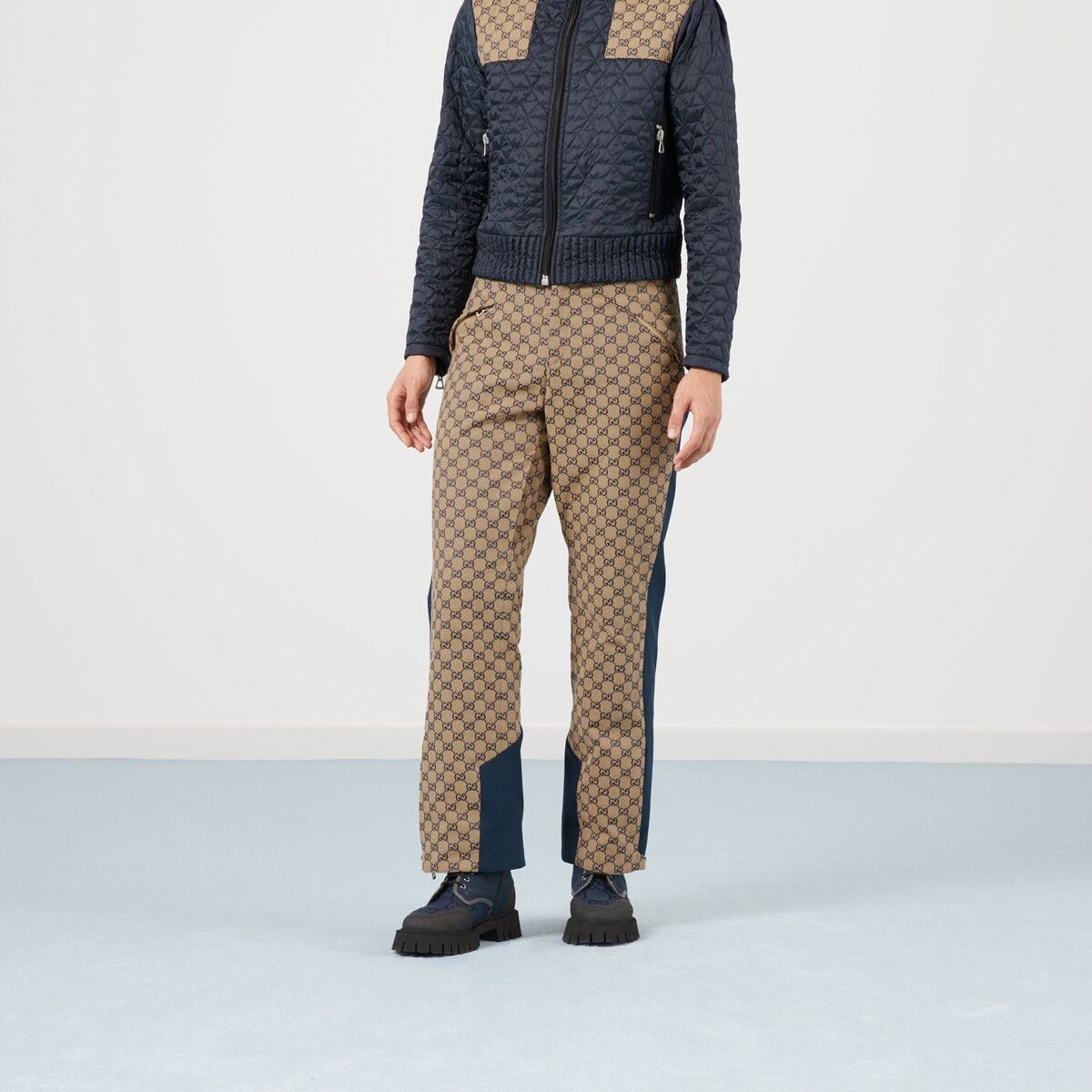 Gucci 48 M Gucci Ski Pants GG logo Beige Navy Blue Winter Size US 32 / EU 48 - 5 Thumbnail