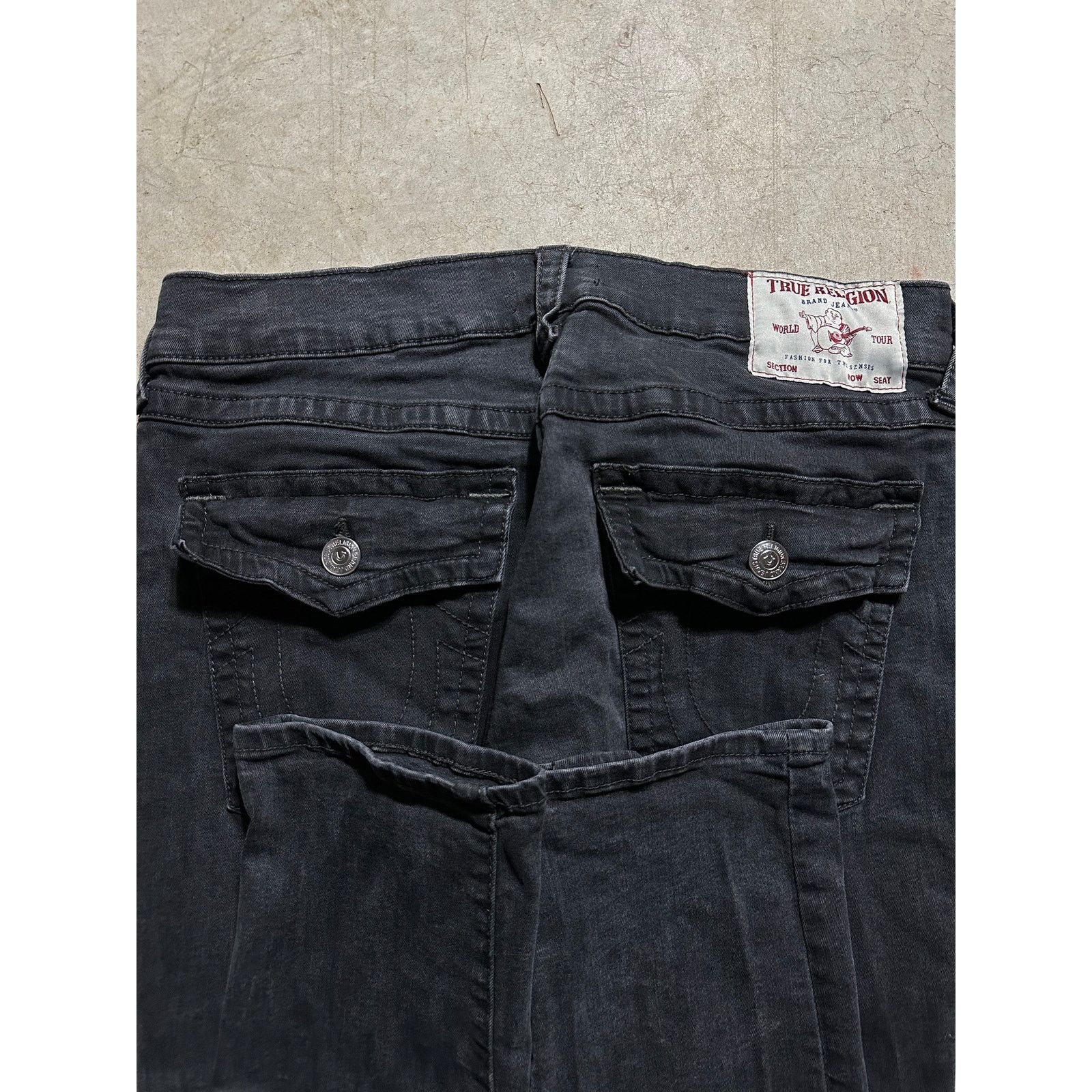 True Religion True Religion Rocco Relaxed Skinny Black Denim Jeans 34x32 Size US 34 / EU 50 - 3 Thumbnail