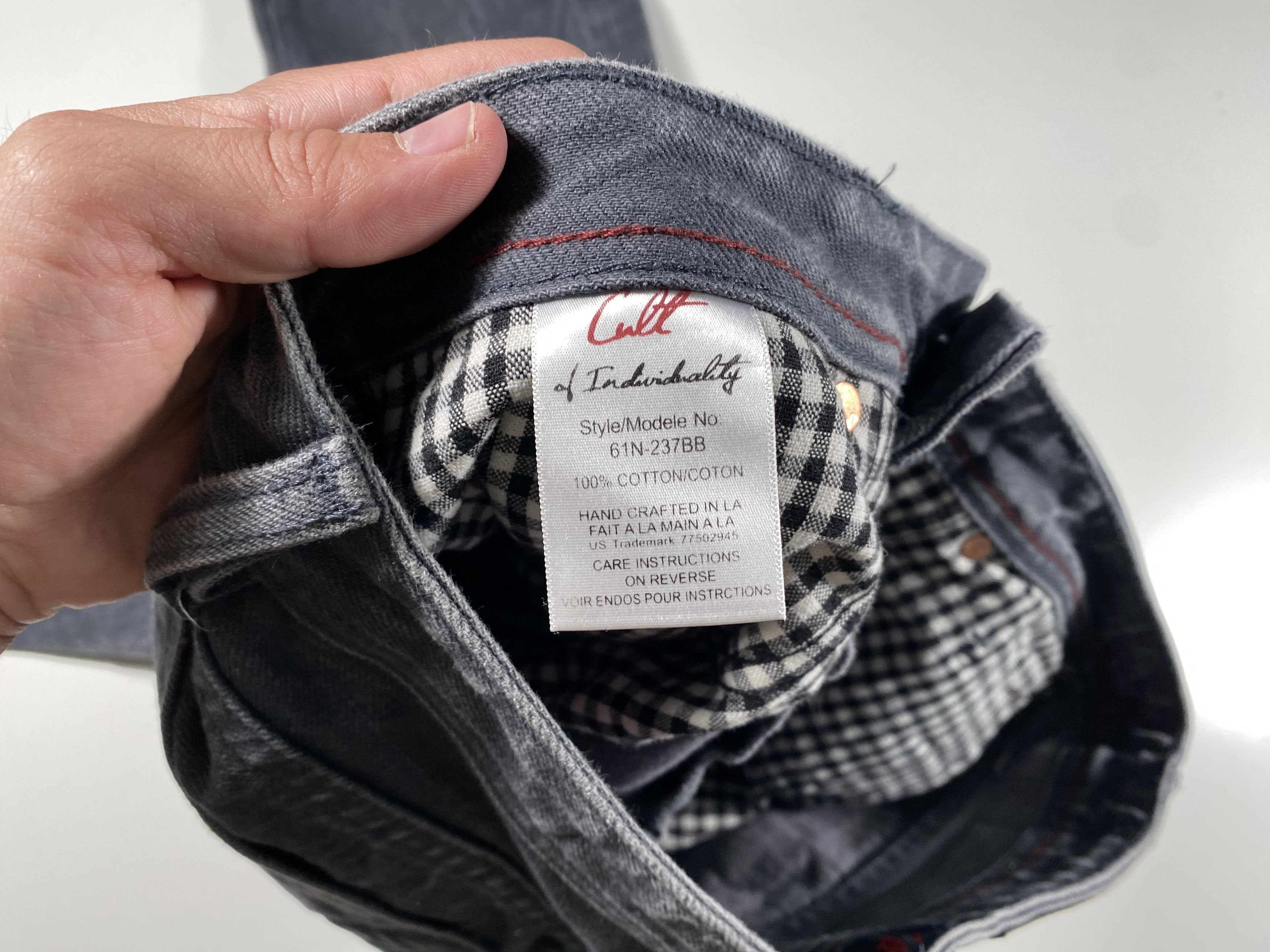 Cult Of Individuality Cult of Individuality Hagen Relaxed Gray Selvedge 31x27 Size US 31 - 6 Thumbnail